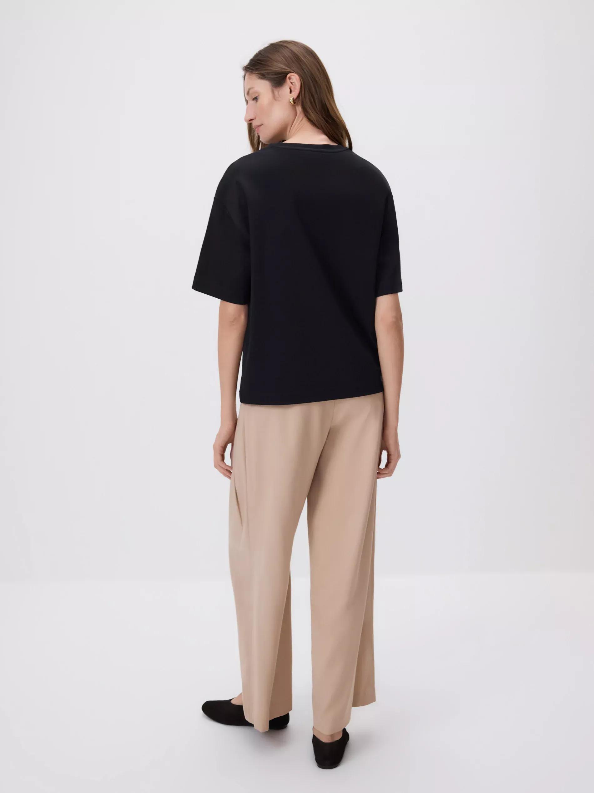 BLACK Mercerised organic cotton T-shirt, Black, large image number 5