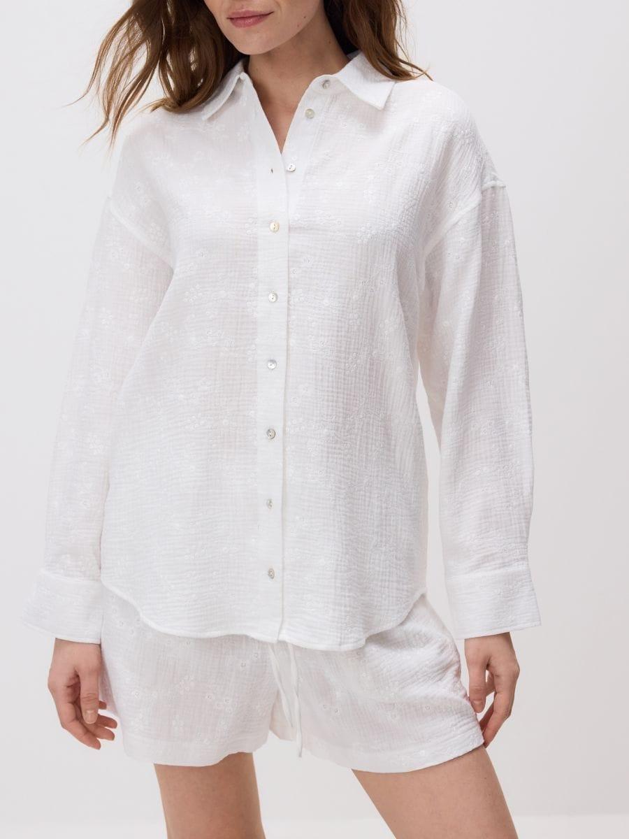White Cotton Shirt, , large image number 1