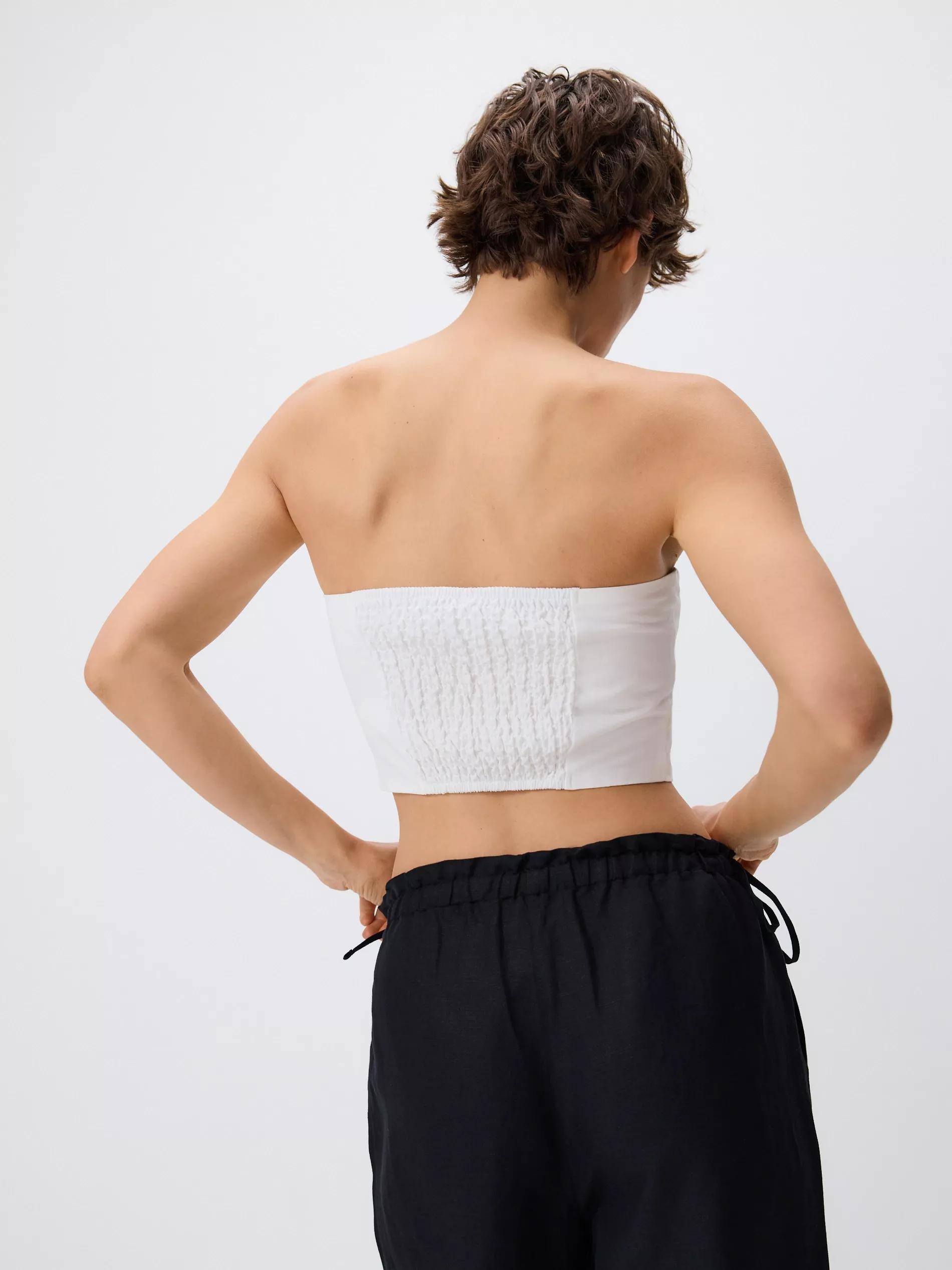 CREAM Top with floral applique, Ivory, large image number 3