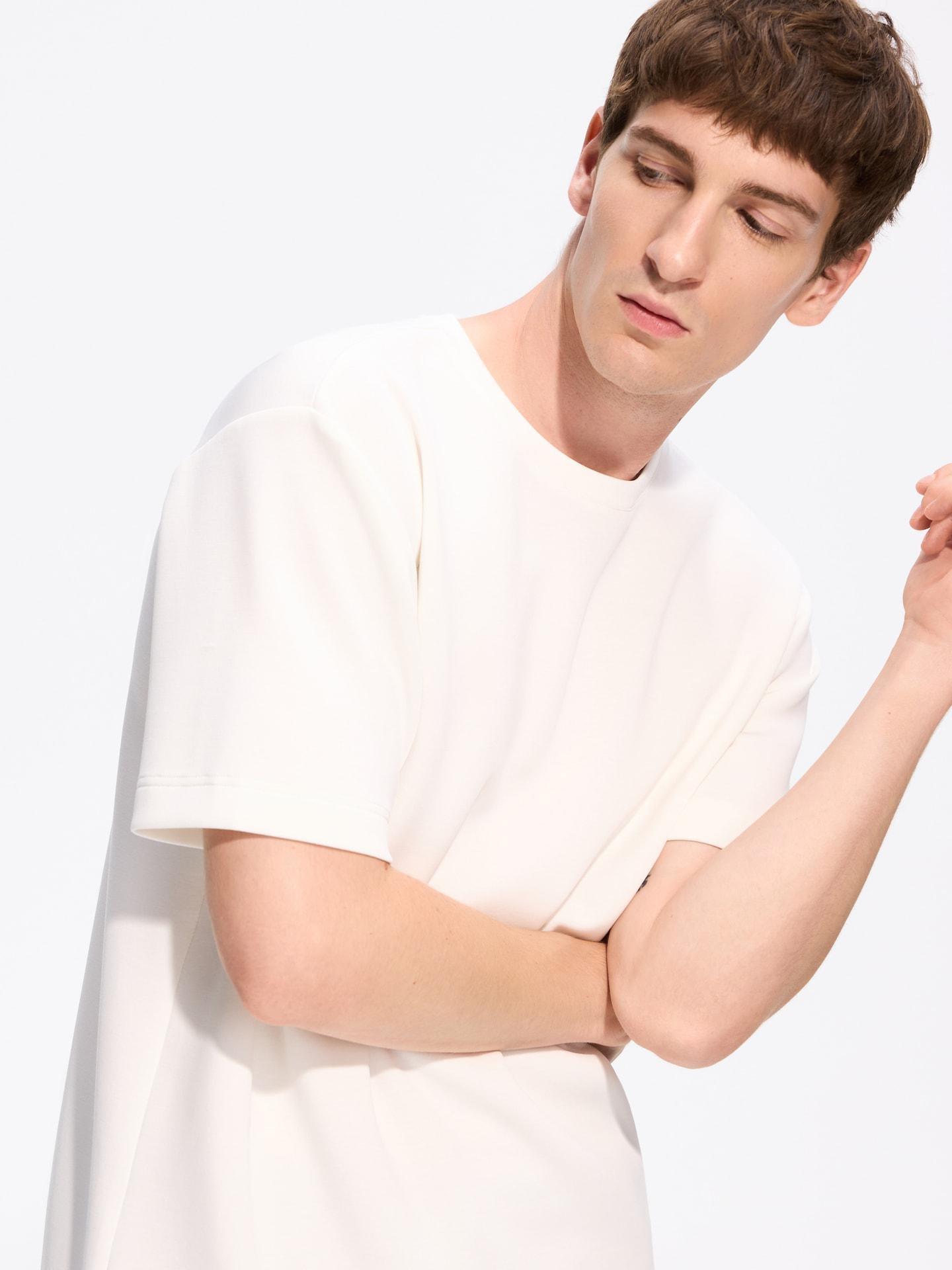 Cream Regular Fit Modal Blend T-Shirt, Ivory, large image number 1