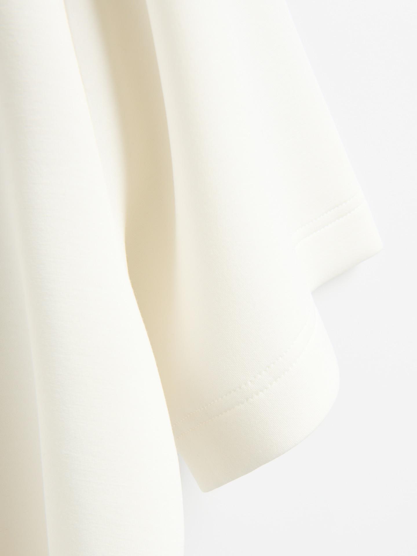 Cream Regular Fit Modal Blend T-Shirt, Ivory, large image number 4