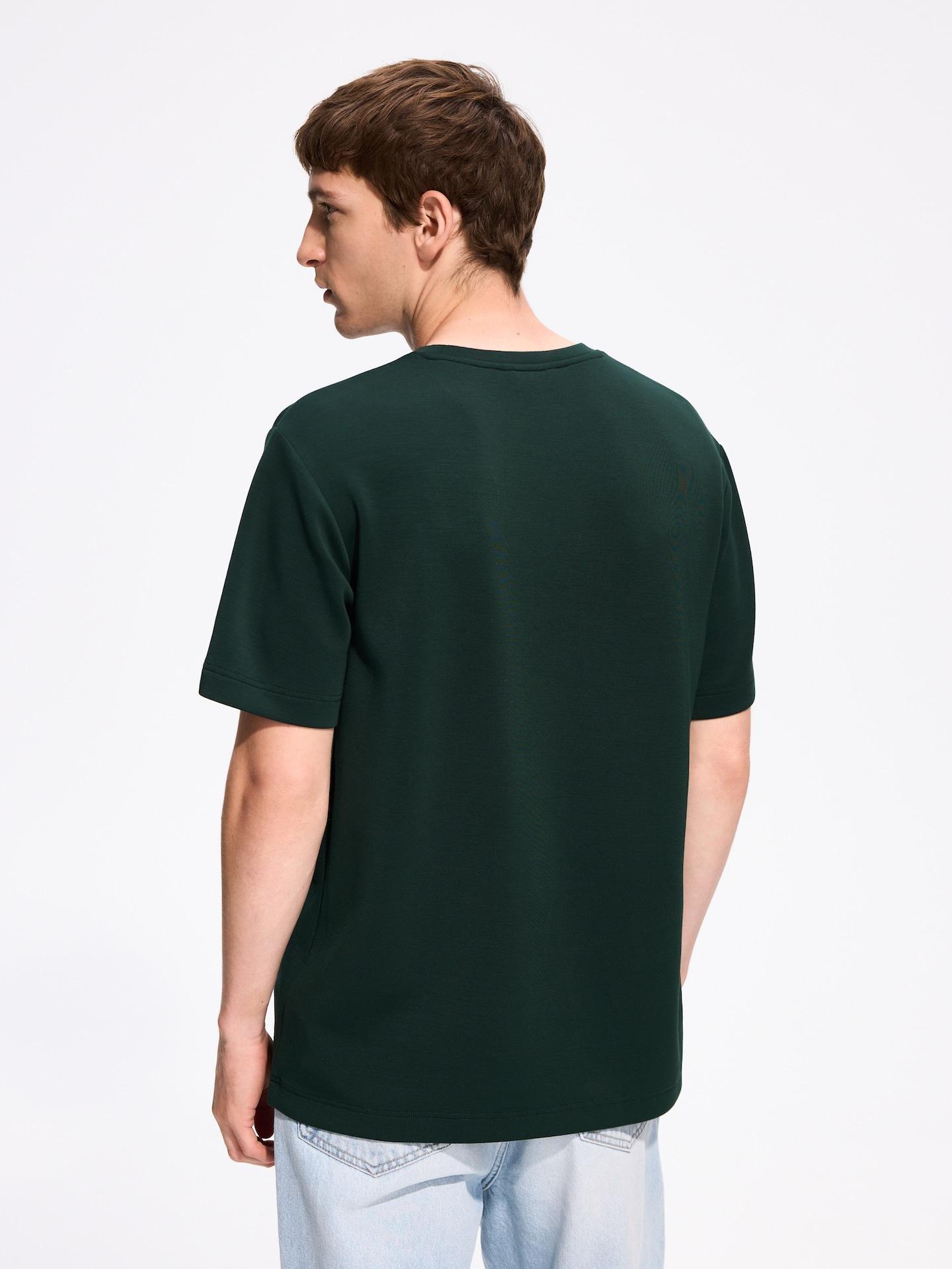 Brownish Green Regular Fit Modal Blend T-Shirt, Khaki, medium