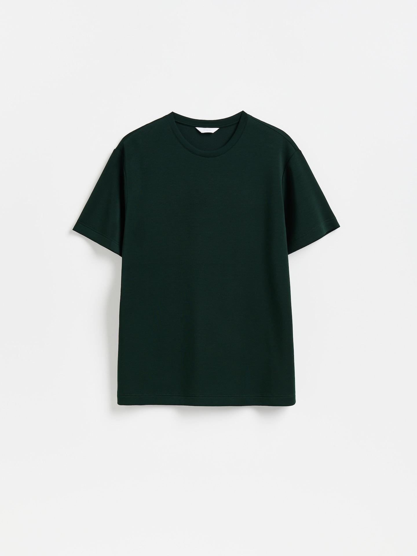 Brownish Green Regular Fit Modal Blend T-Shirt, Khaki, large image number 3