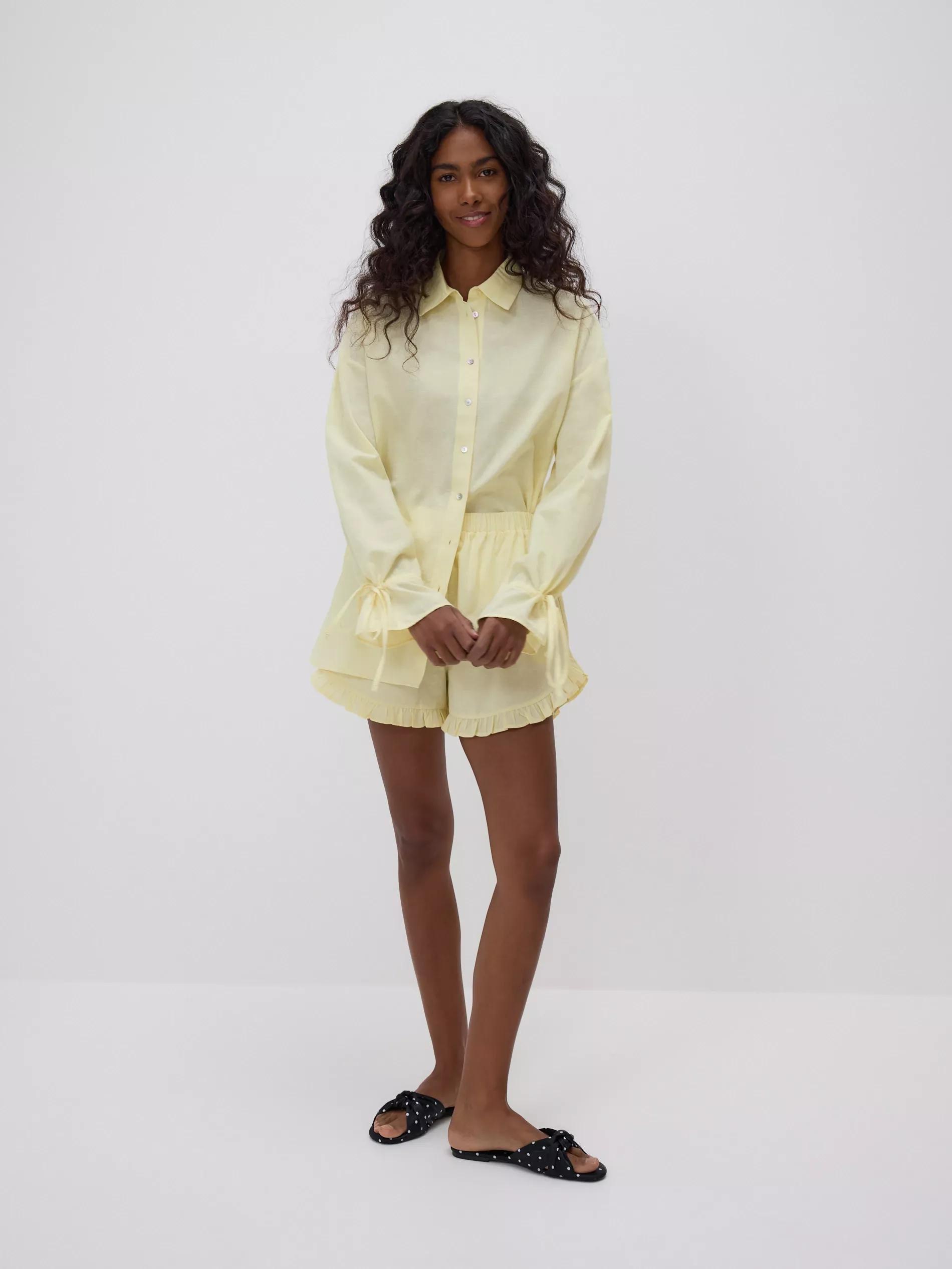 Yellow Shirt Tied At The Cuffs, , large image number 0