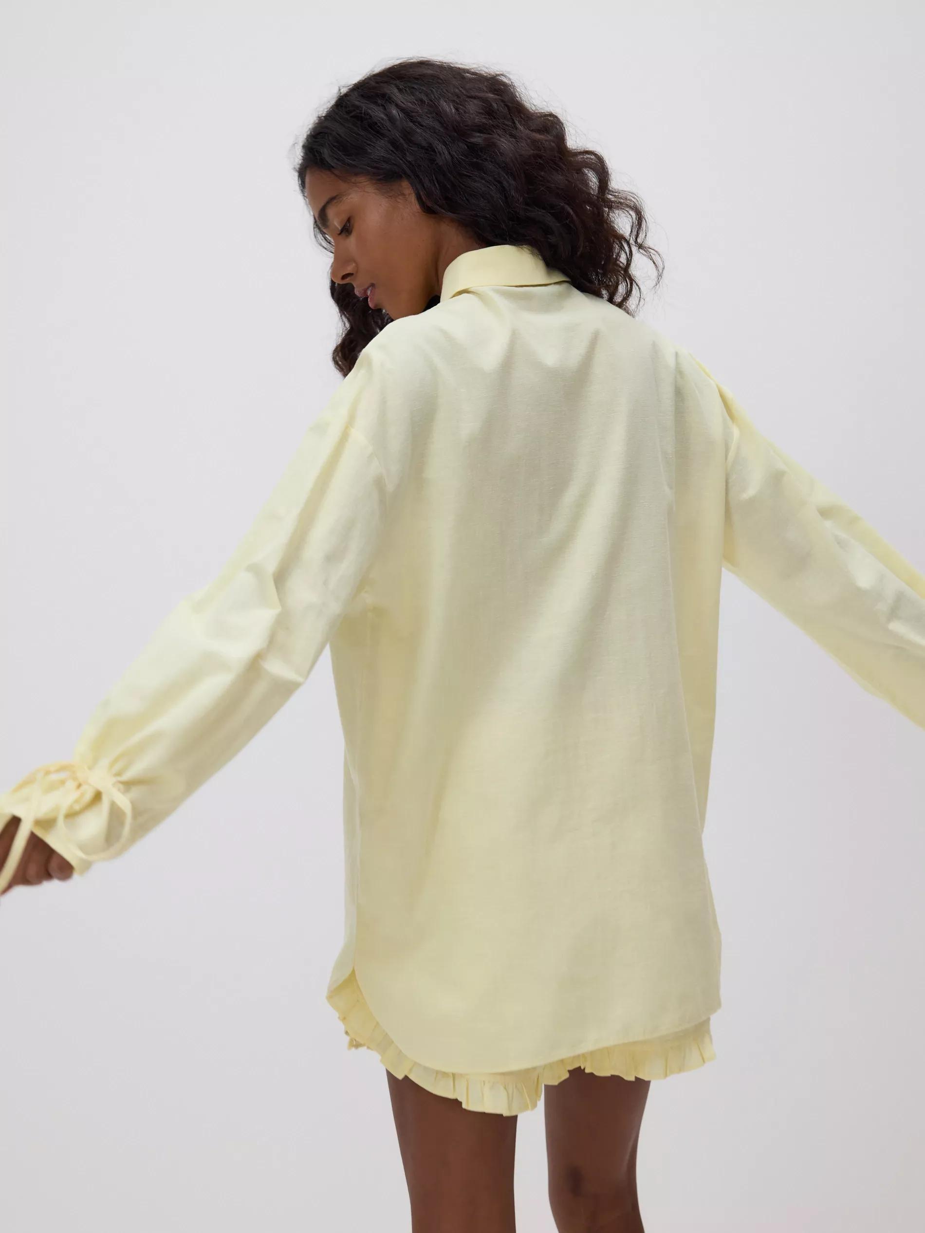 Yellow Shirt Tied At The Cuffs, , large image number 1
