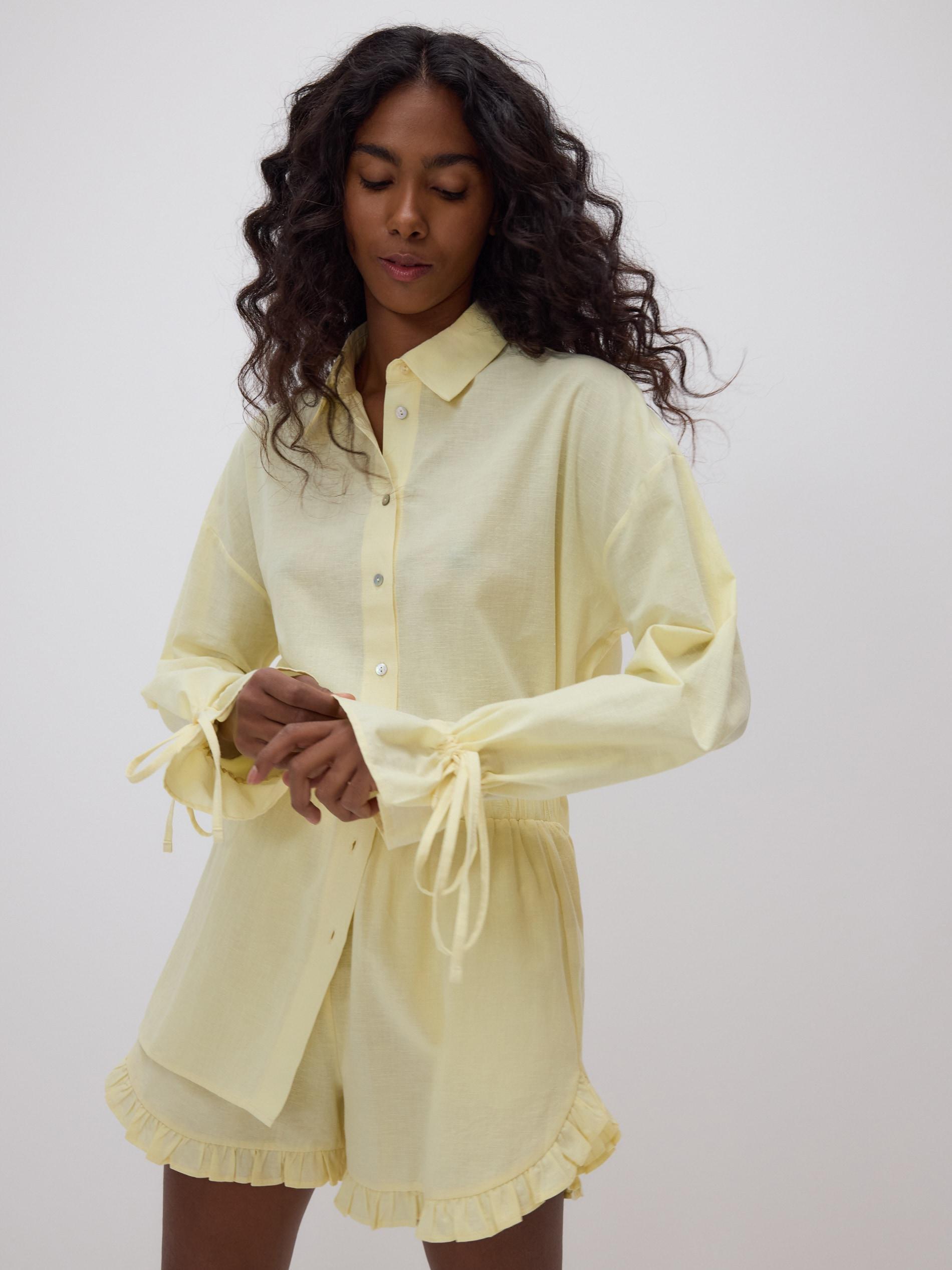 Yellow Shirt Tied At The Cuffs, , large image number 2