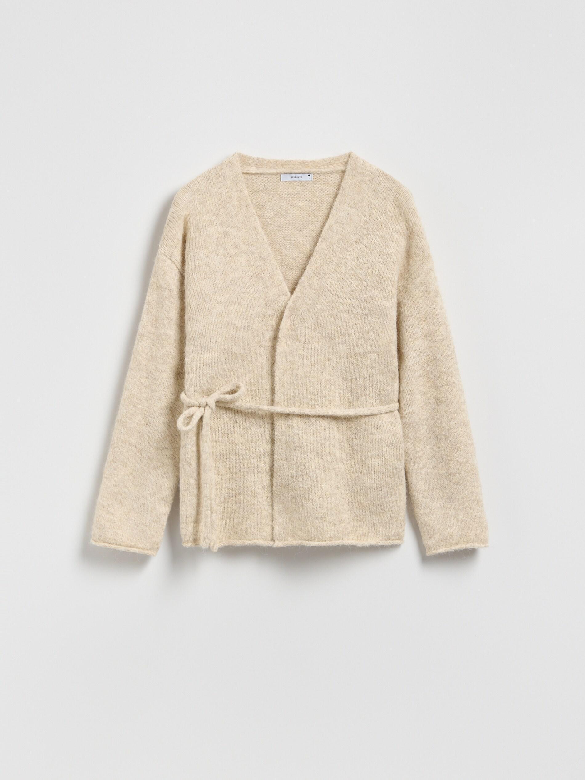Beige Cardigan With Tie Detail, Beige, medium