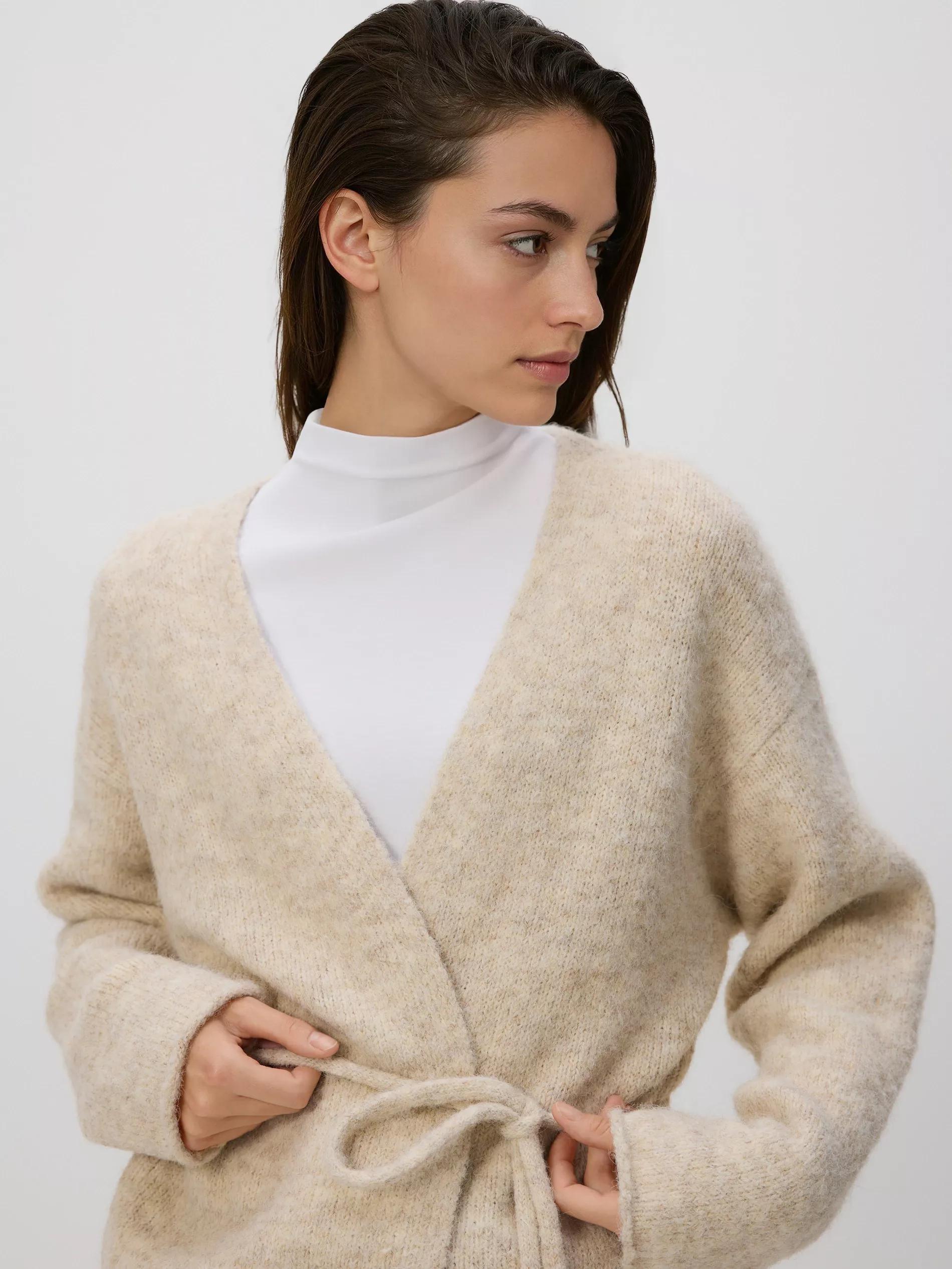 Beige Cardigan With Tie Detail, Beige, medium