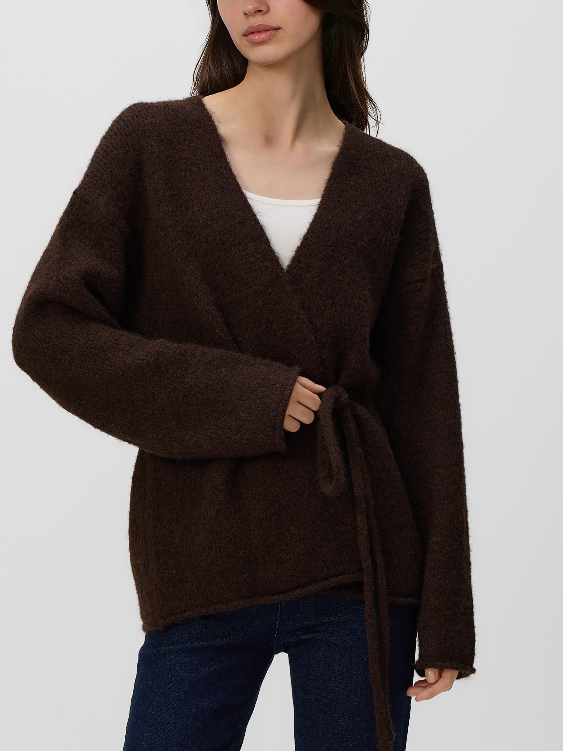 Brown Cardigan With Tie Detail, Brown, large image number 1