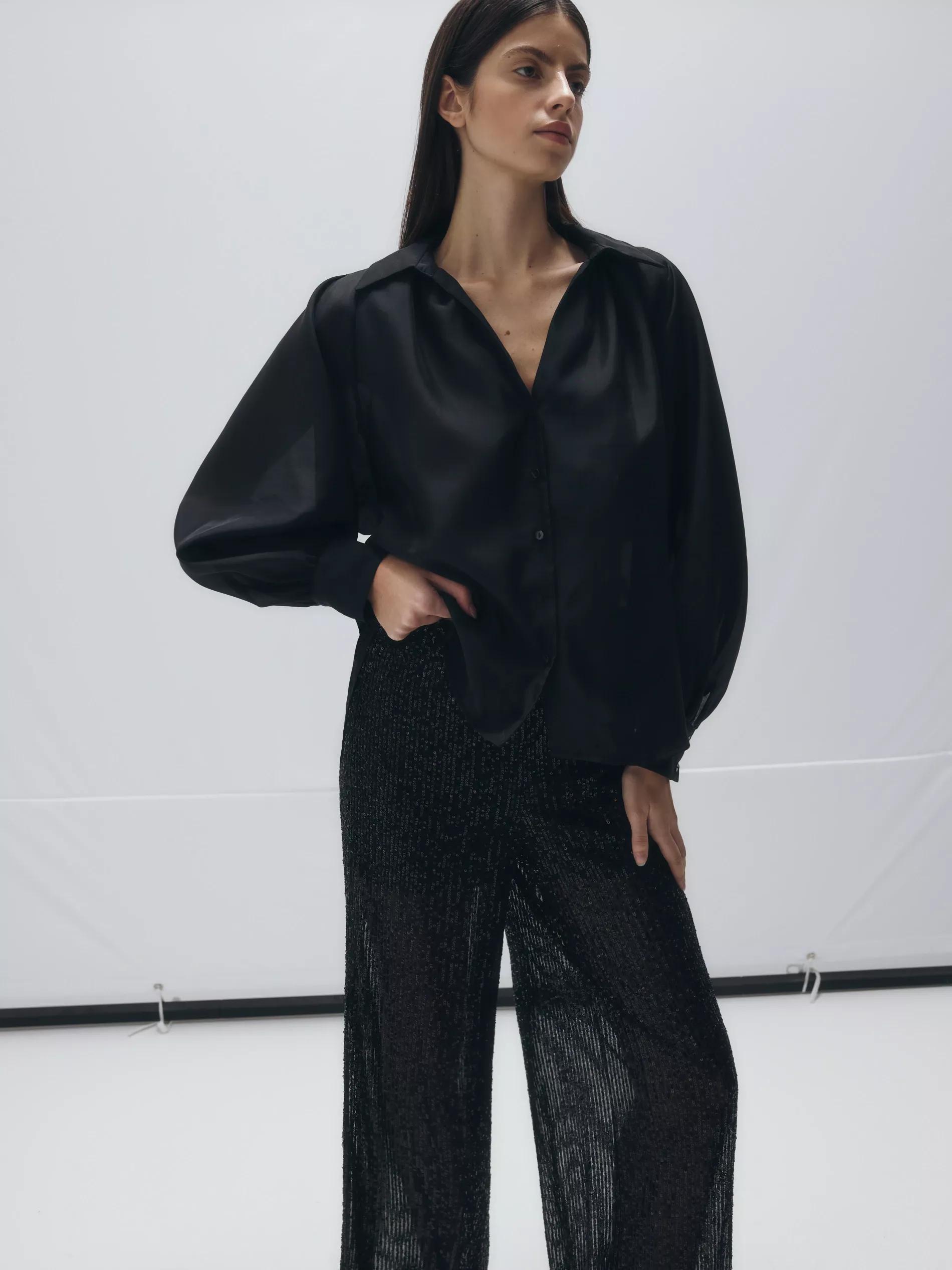 Black Sequin Trousers, , large image number 2