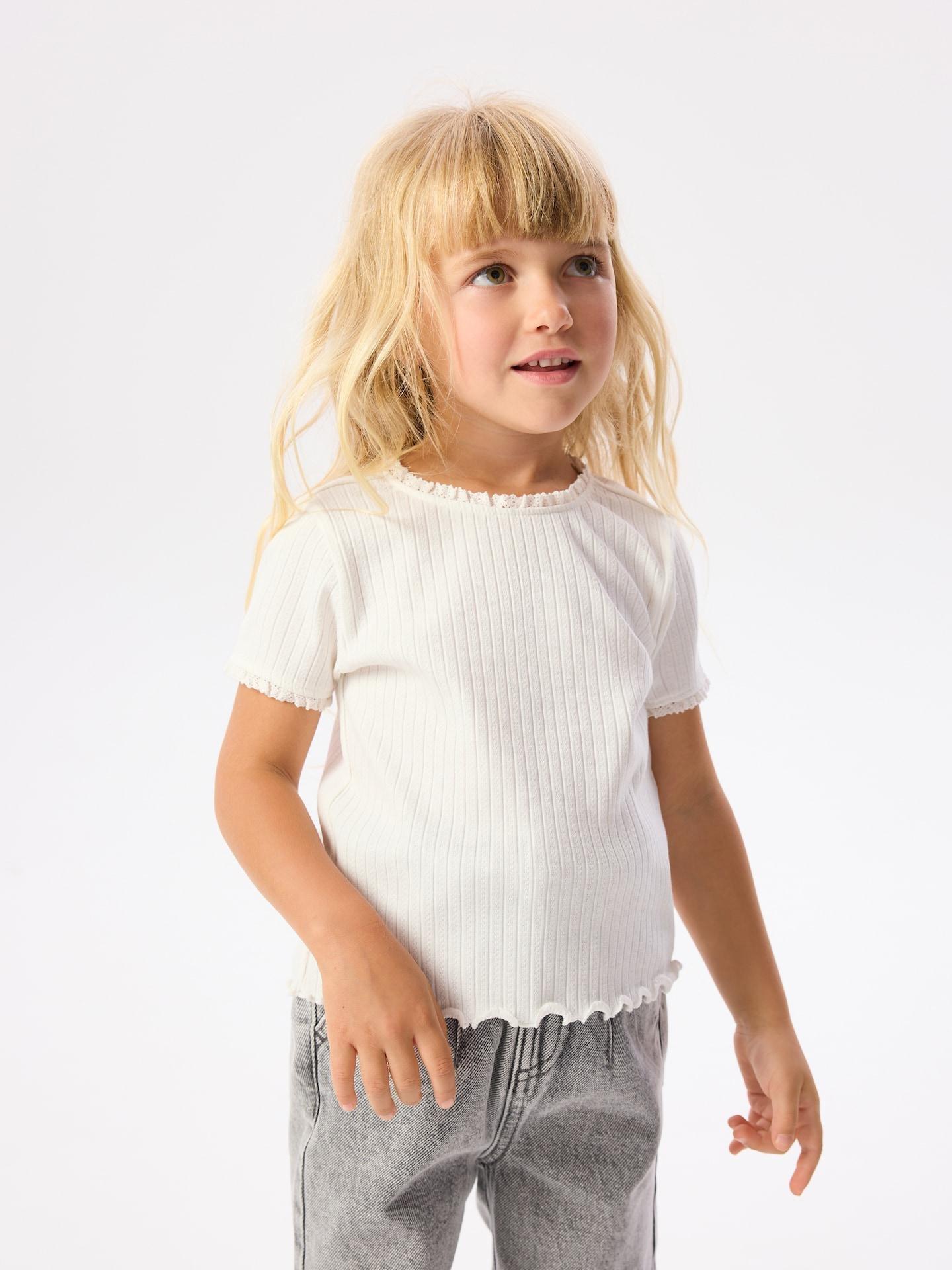 Cream Textured Cotton T-Shirt, Ivory, large image number 1