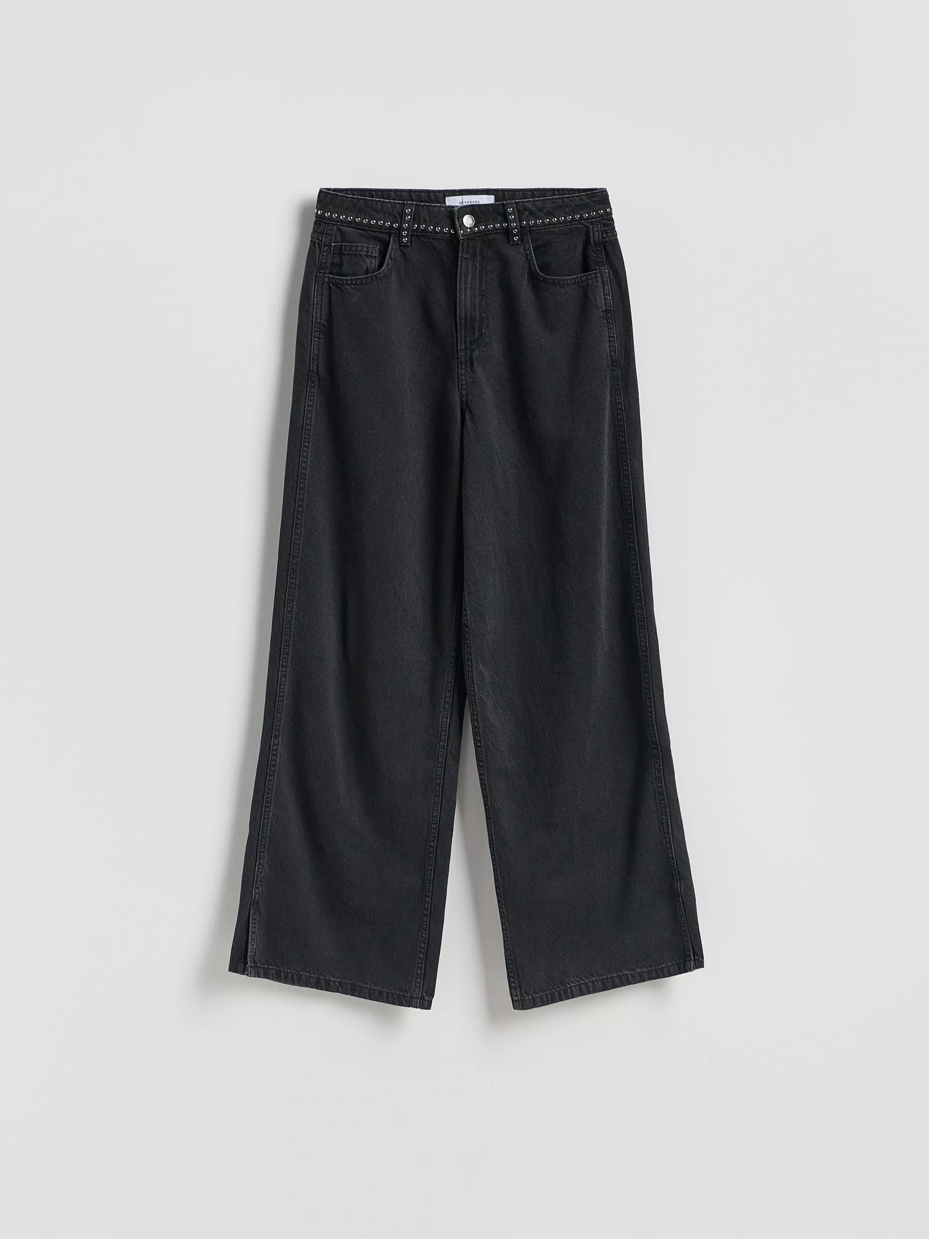 Black Wide-Leg Jeans With Appliquø£Â©S, Black, large image number 4