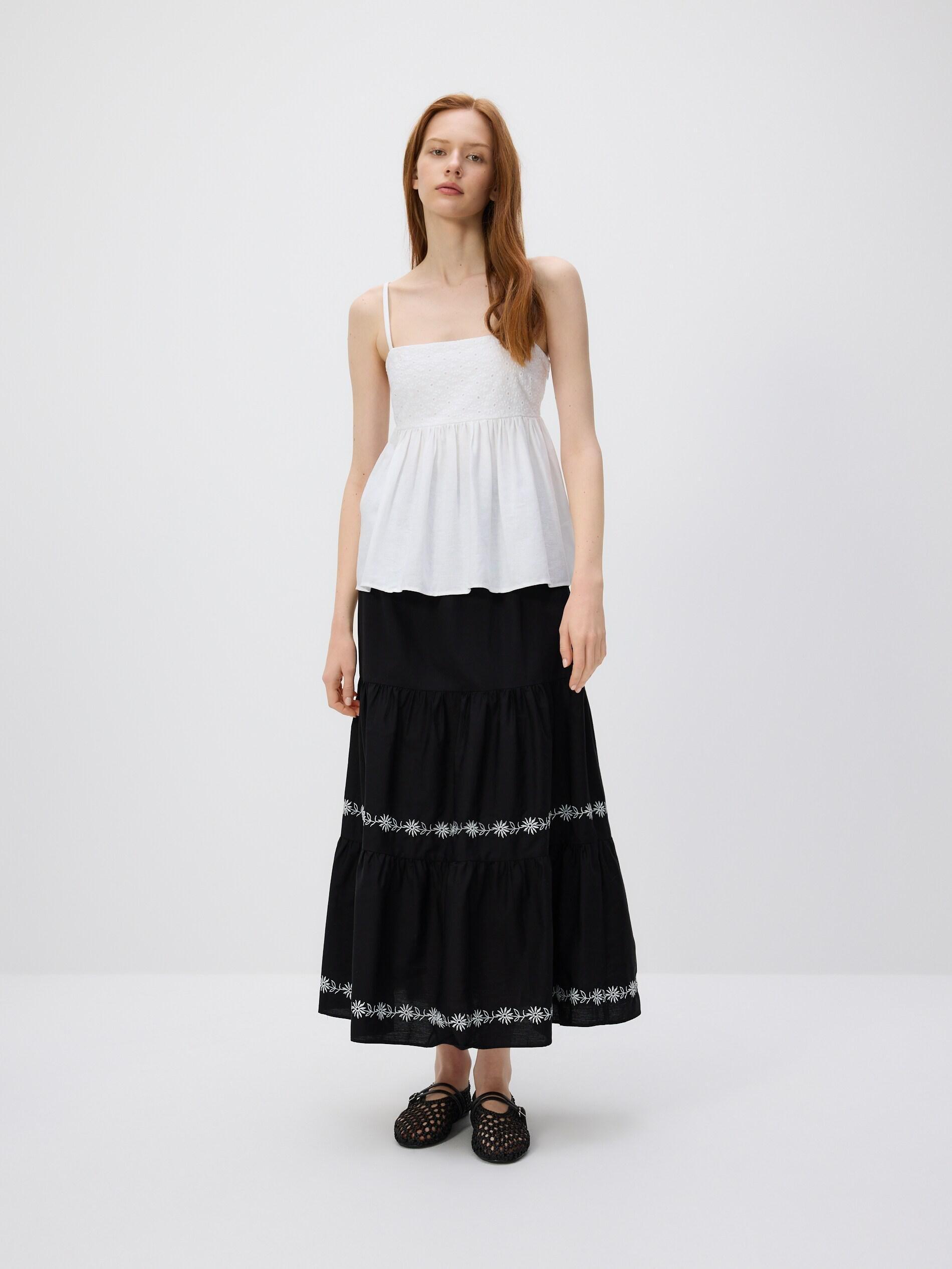 White Linen Rich Strappy Blouse, White, large image number 3