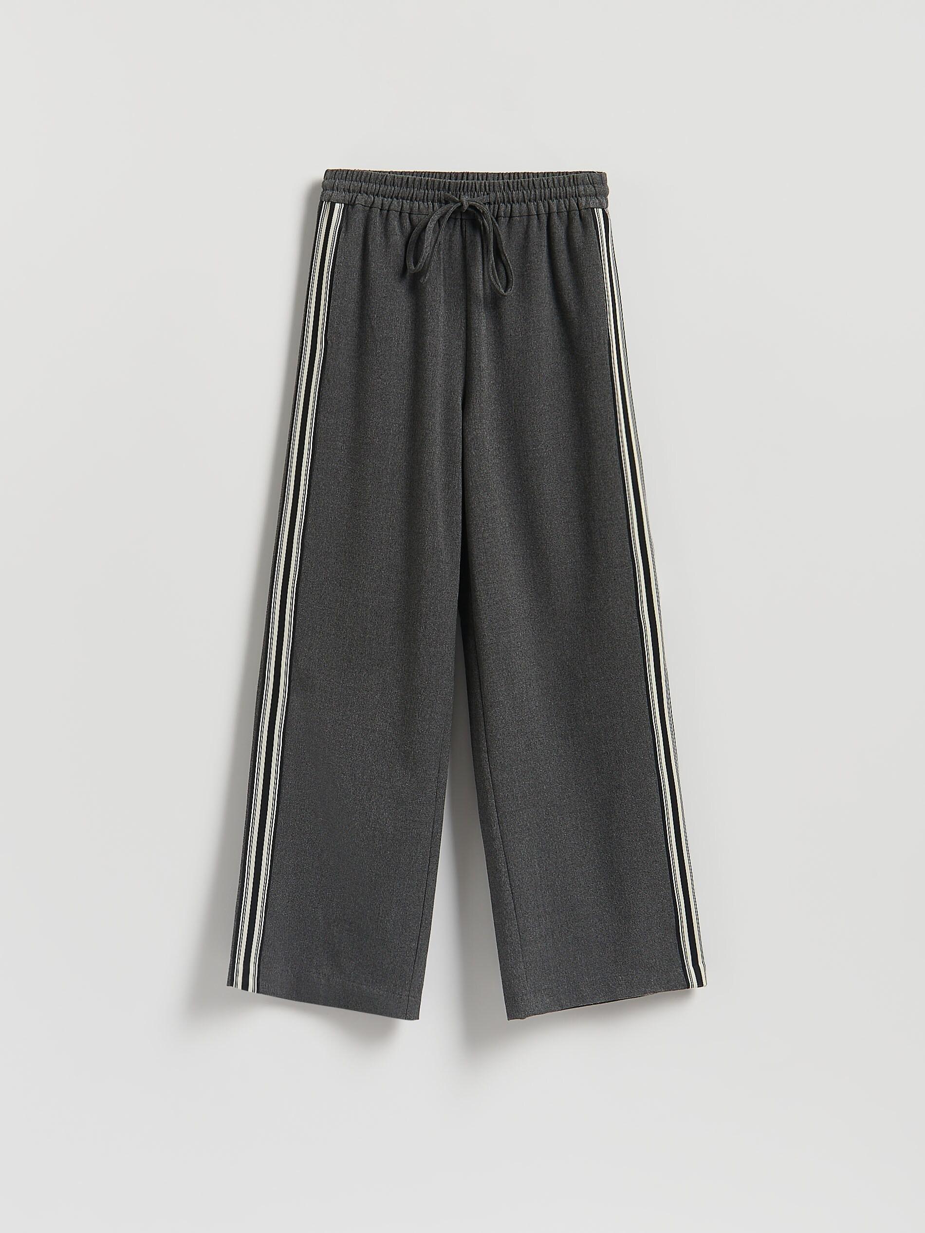 Grey Trousers With Side Stripe, Grey, large image number 4