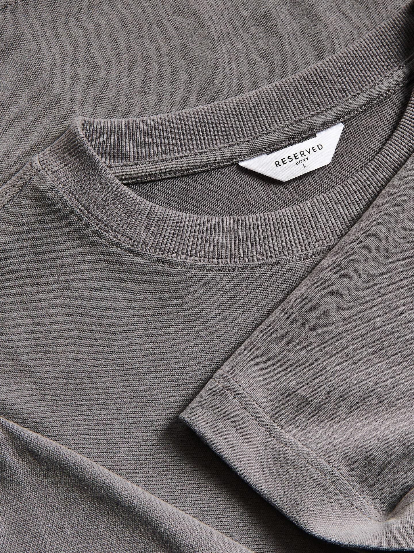 Grey Boxy Cotton T-Shirt, Grey, large image number 1