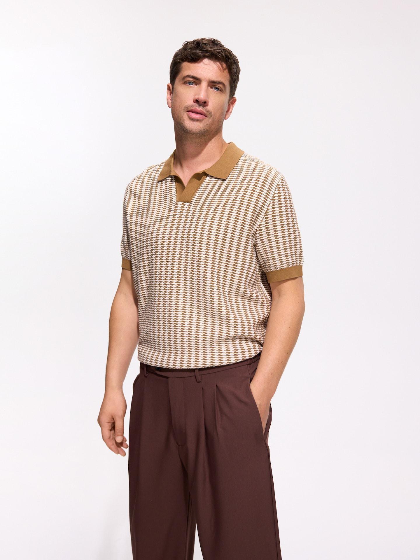 Brown Wide Leg Trousers With Viscose Blend, Brown, medium