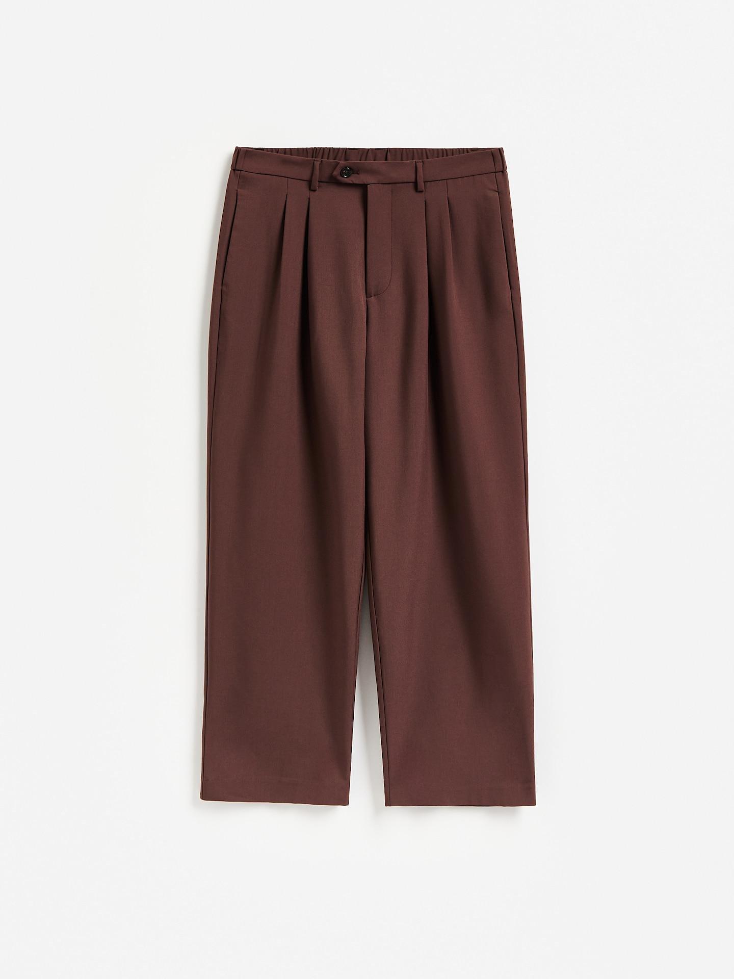 Brown Wide Leg Trousers With Viscose Blend, Brown, large image number 4