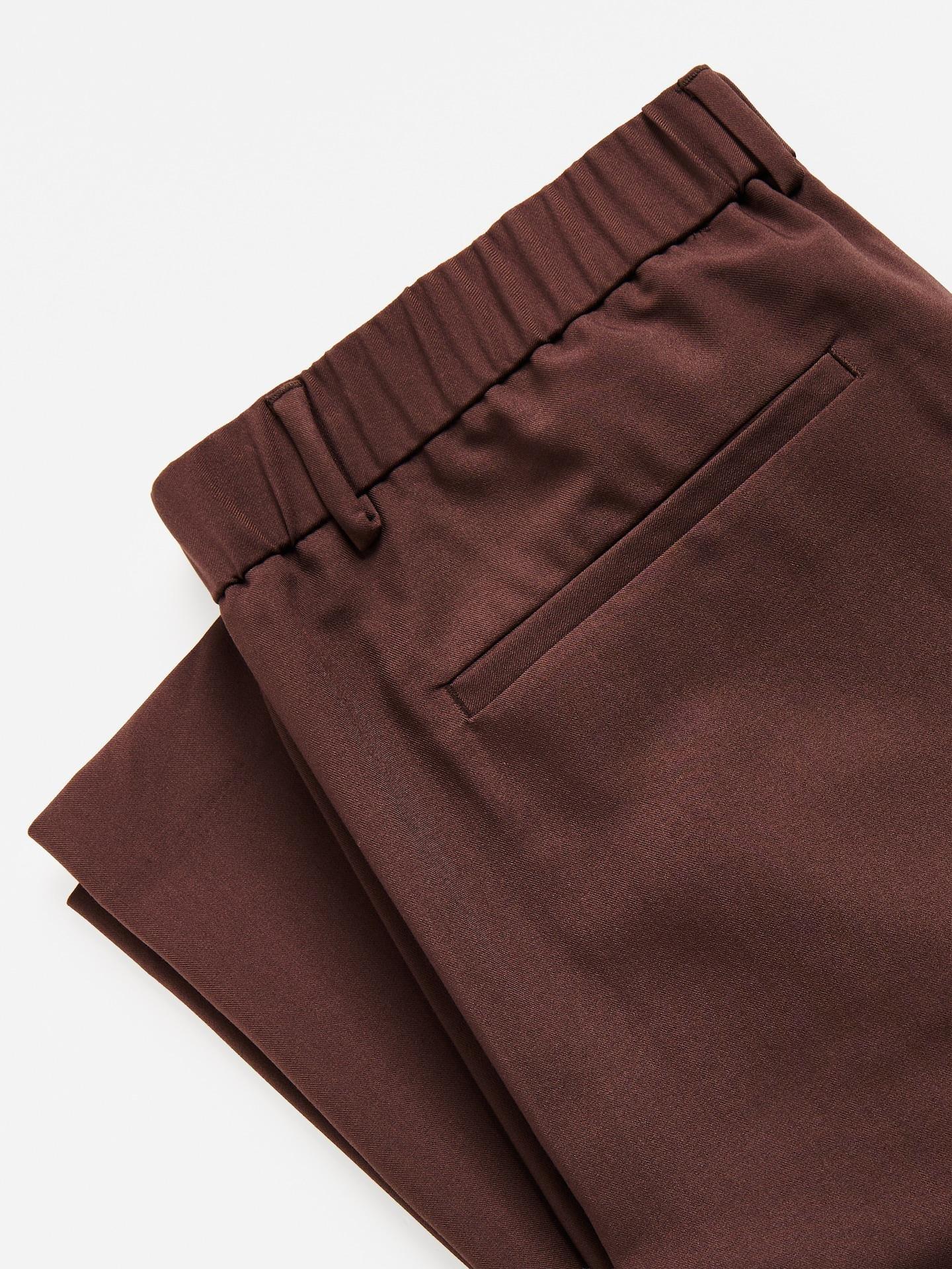 Brown Wide Leg Trousers With Viscose Blend, Brown, large image number 5