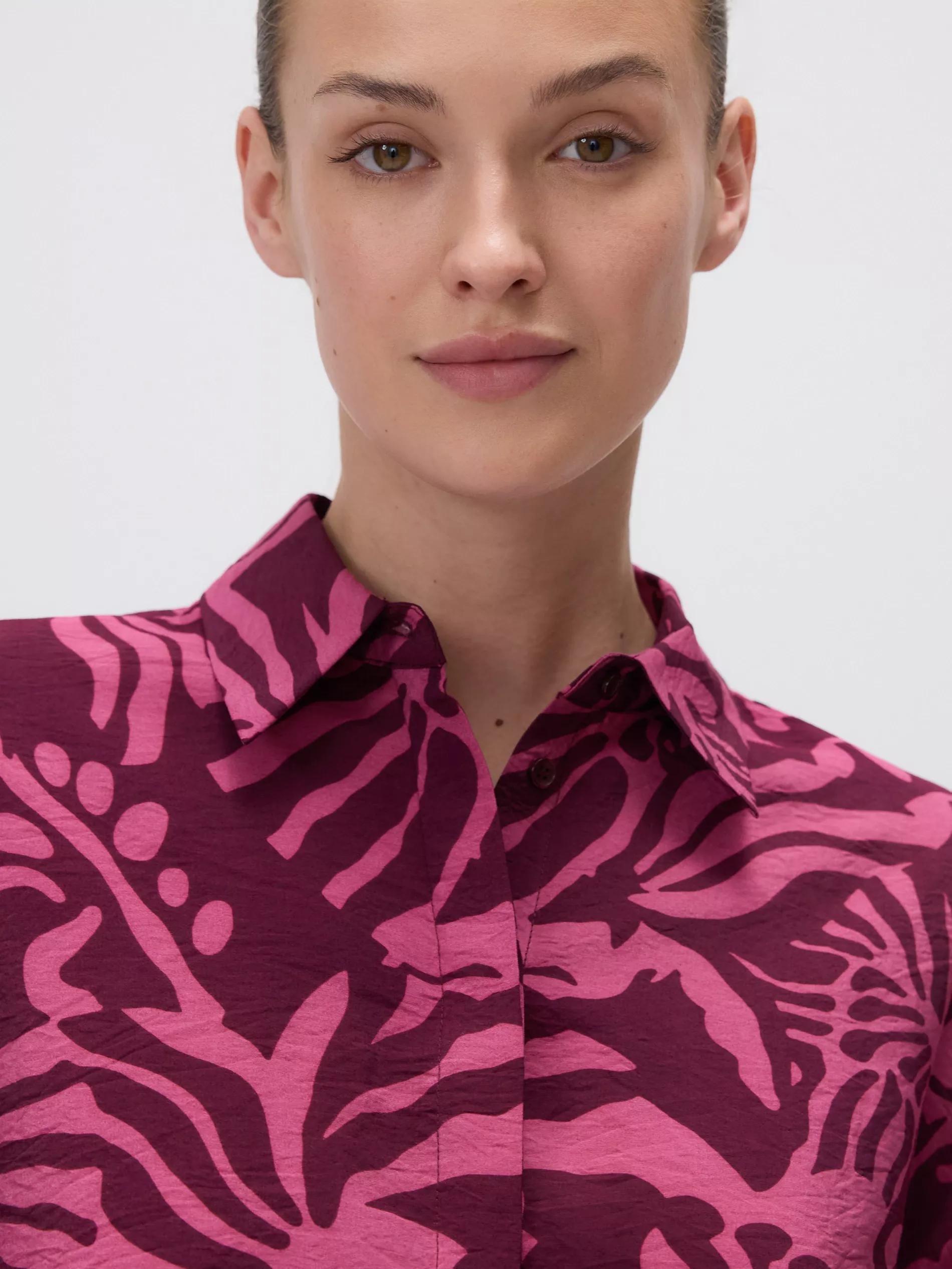 PURPLE Patterned viscose shirt, Purple, large image number 2