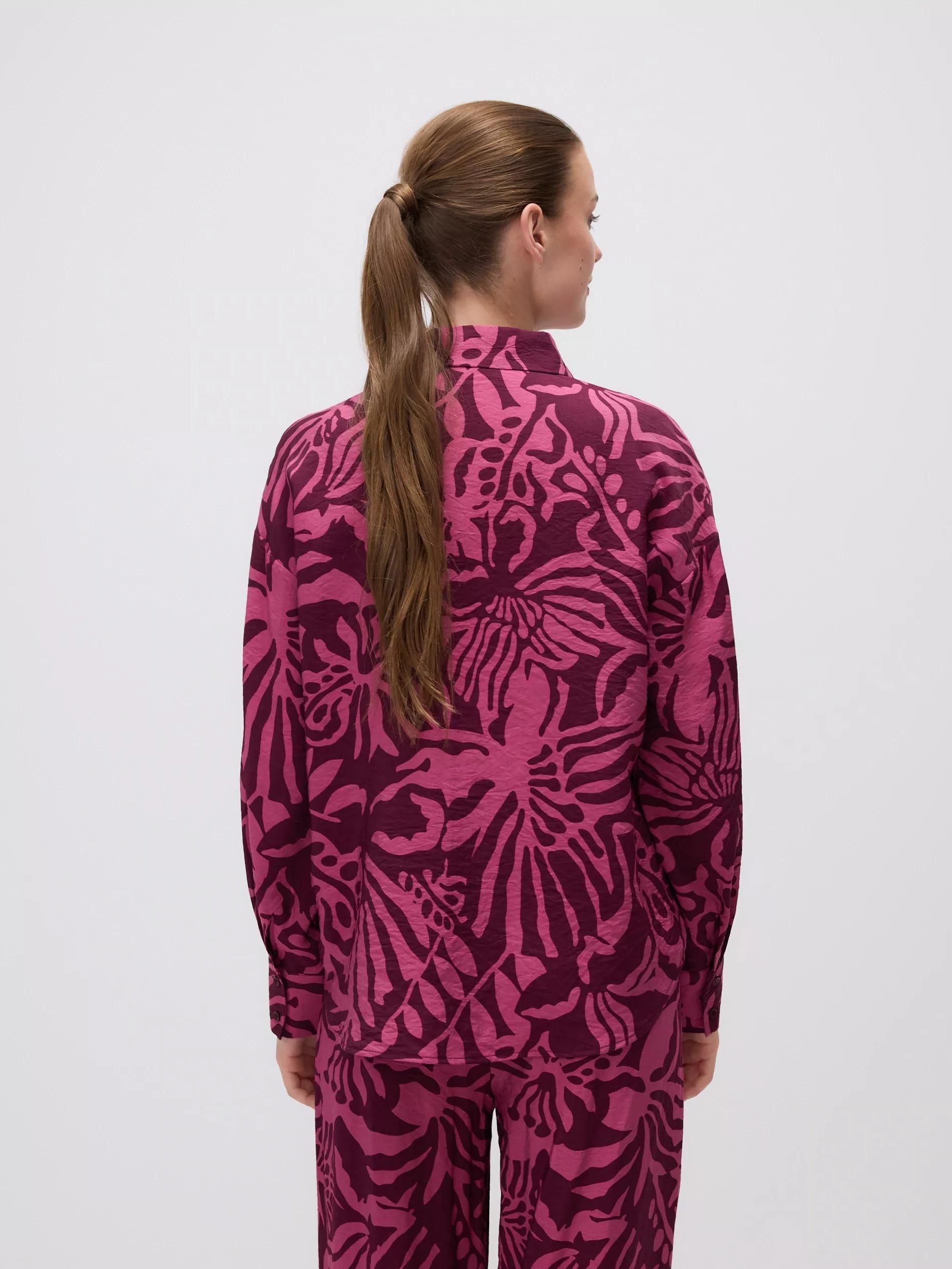 PURPLE Patterned viscose shirt, Purple, large image number 3