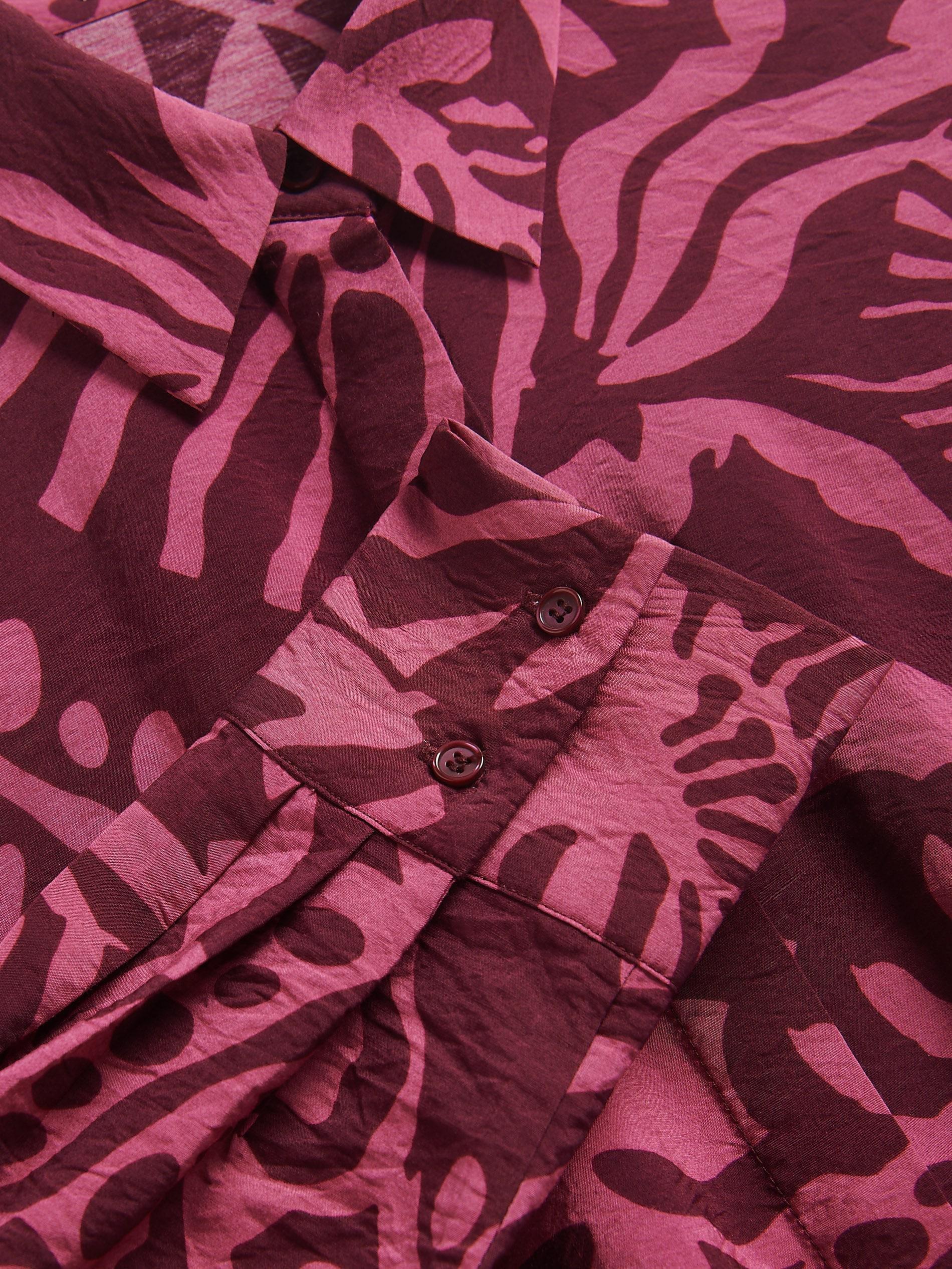 PURPLE Patterned viscose shirt, Purple, large image number 5