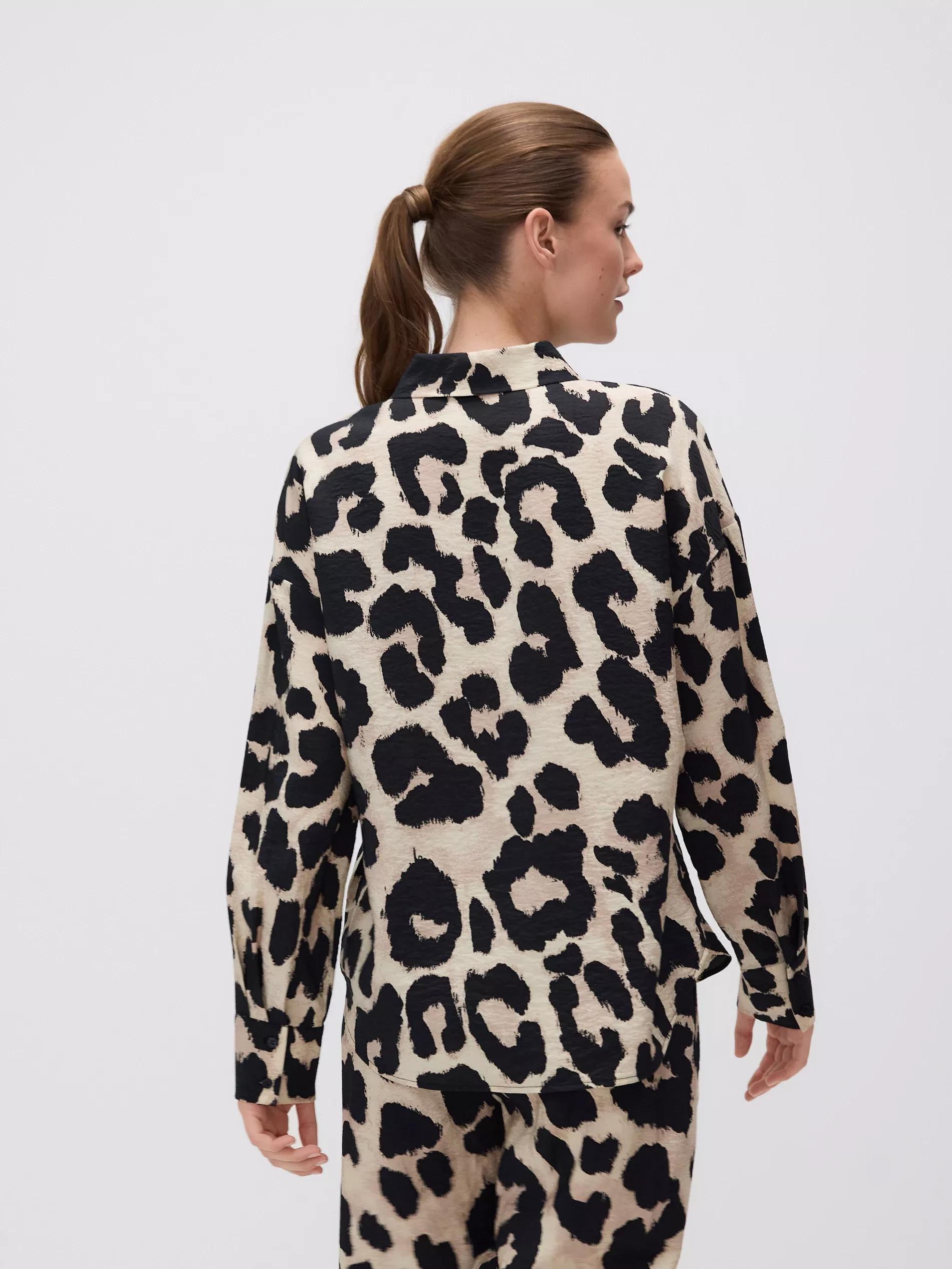 GOLDEN BROWN Patterned viscose shirt, , large image number 1