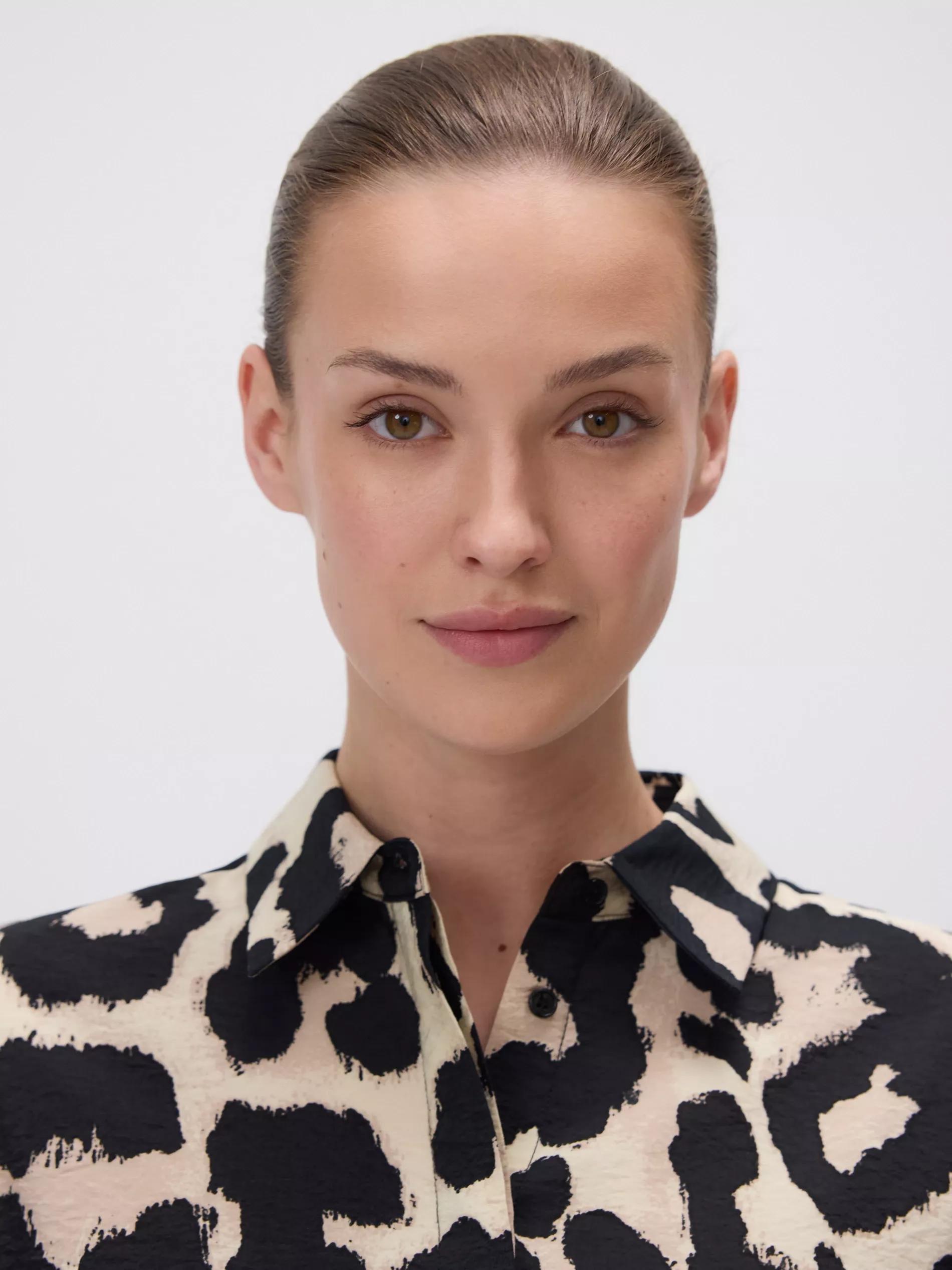 GOLDEN BROWN Patterned viscose shirt, , large image number 3