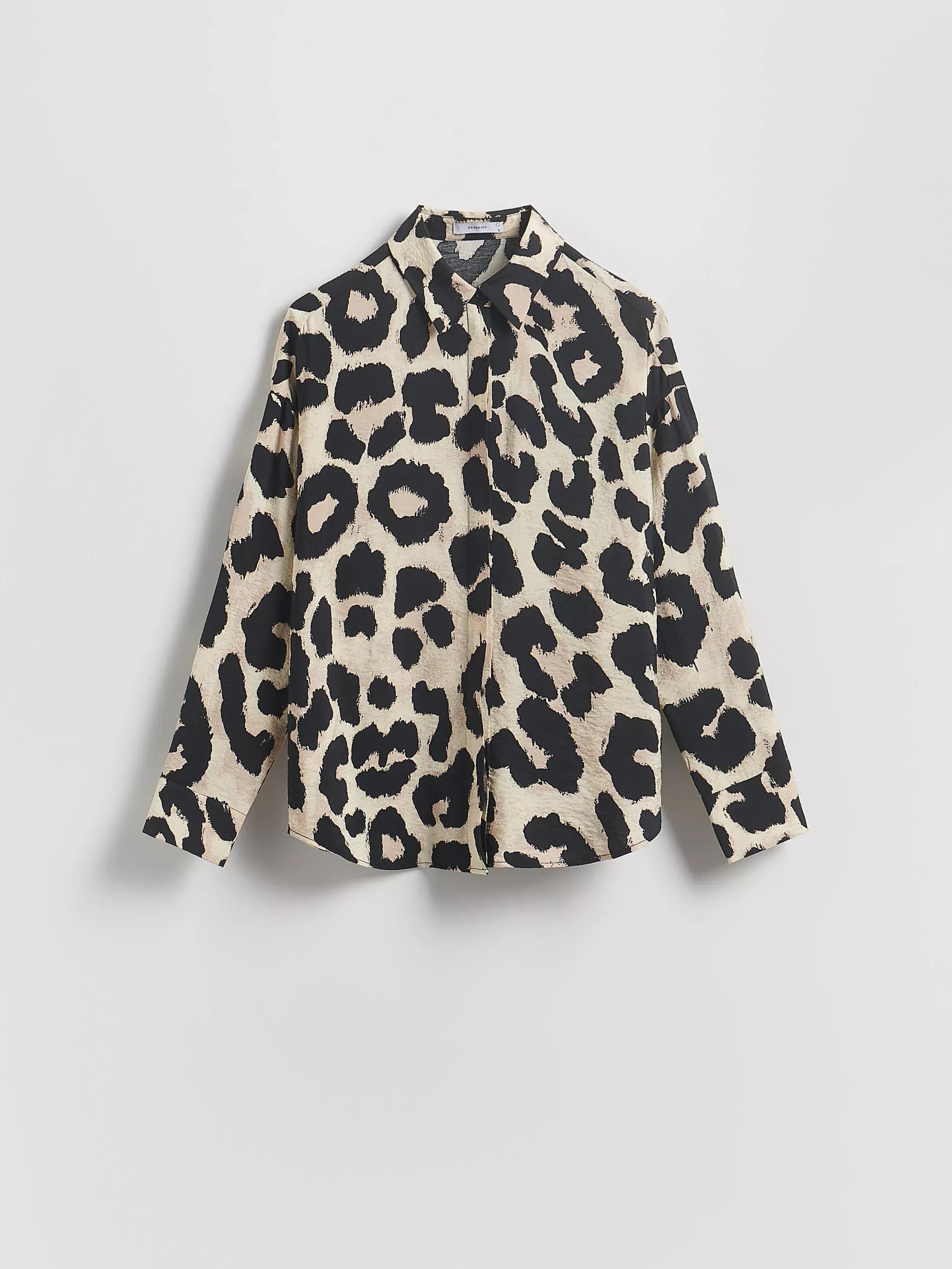 GOLDEN BROWN Patterned viscose shirt, Brown, large image number 4