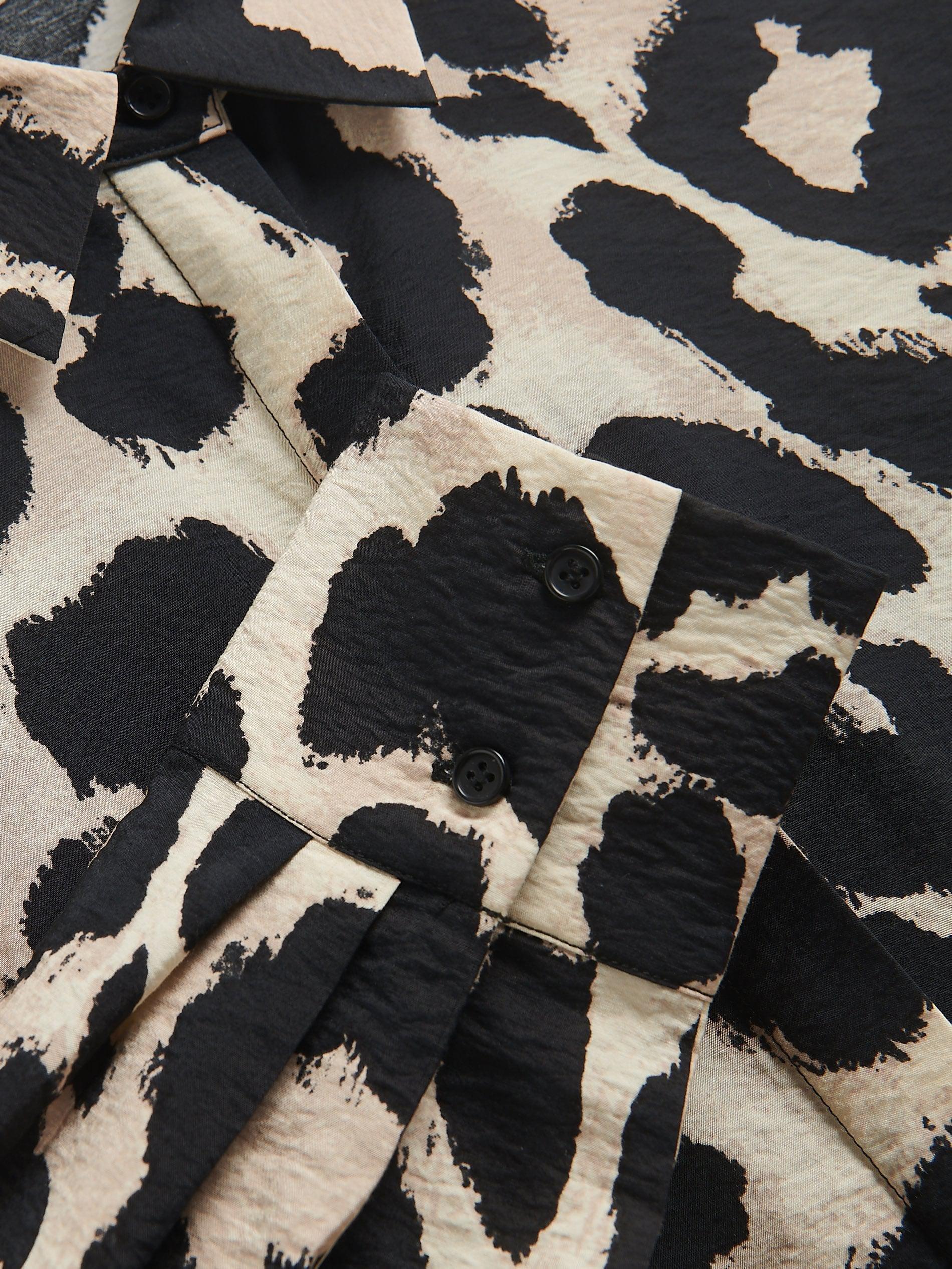 GOLDEN BROWN Patterned viscose shirt, Brown, large image number 5