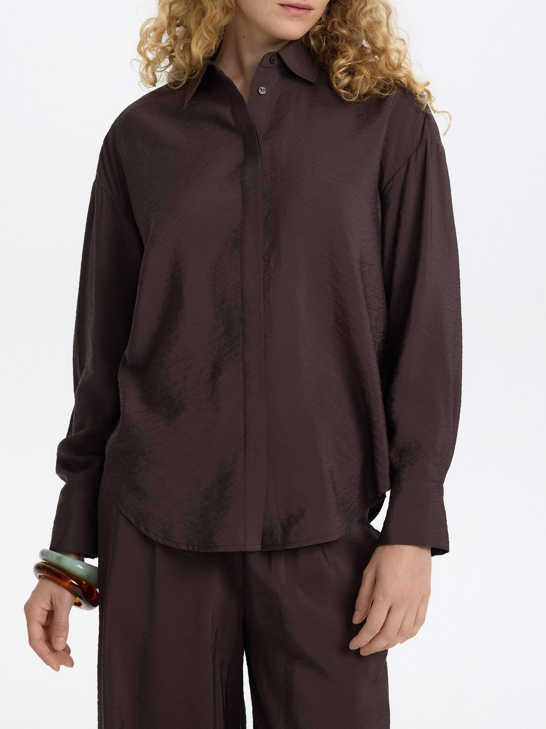 Brown Viscose Shirt, Brown, large image number 2