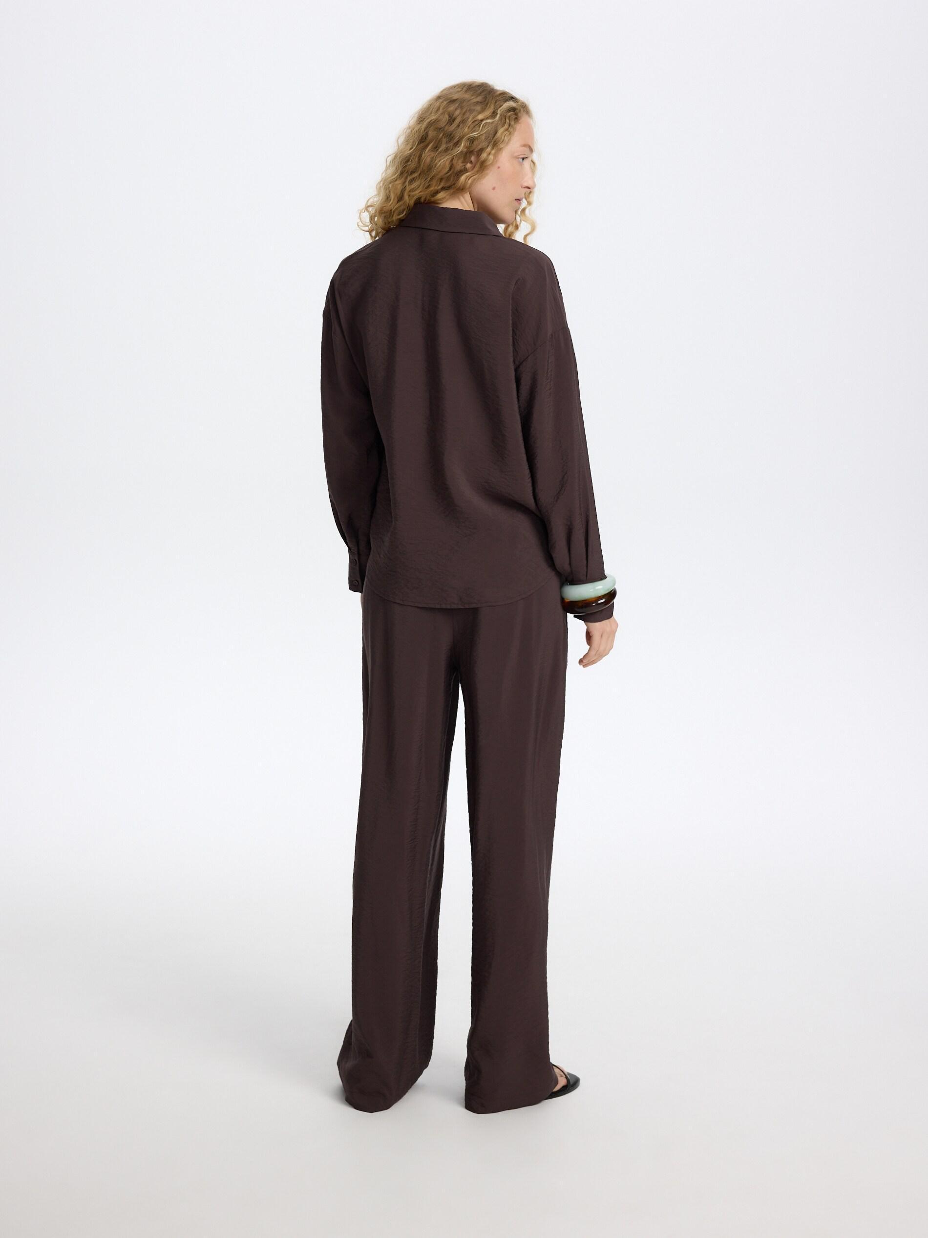 Brown Viscose Shirt, Brown, large image number 3