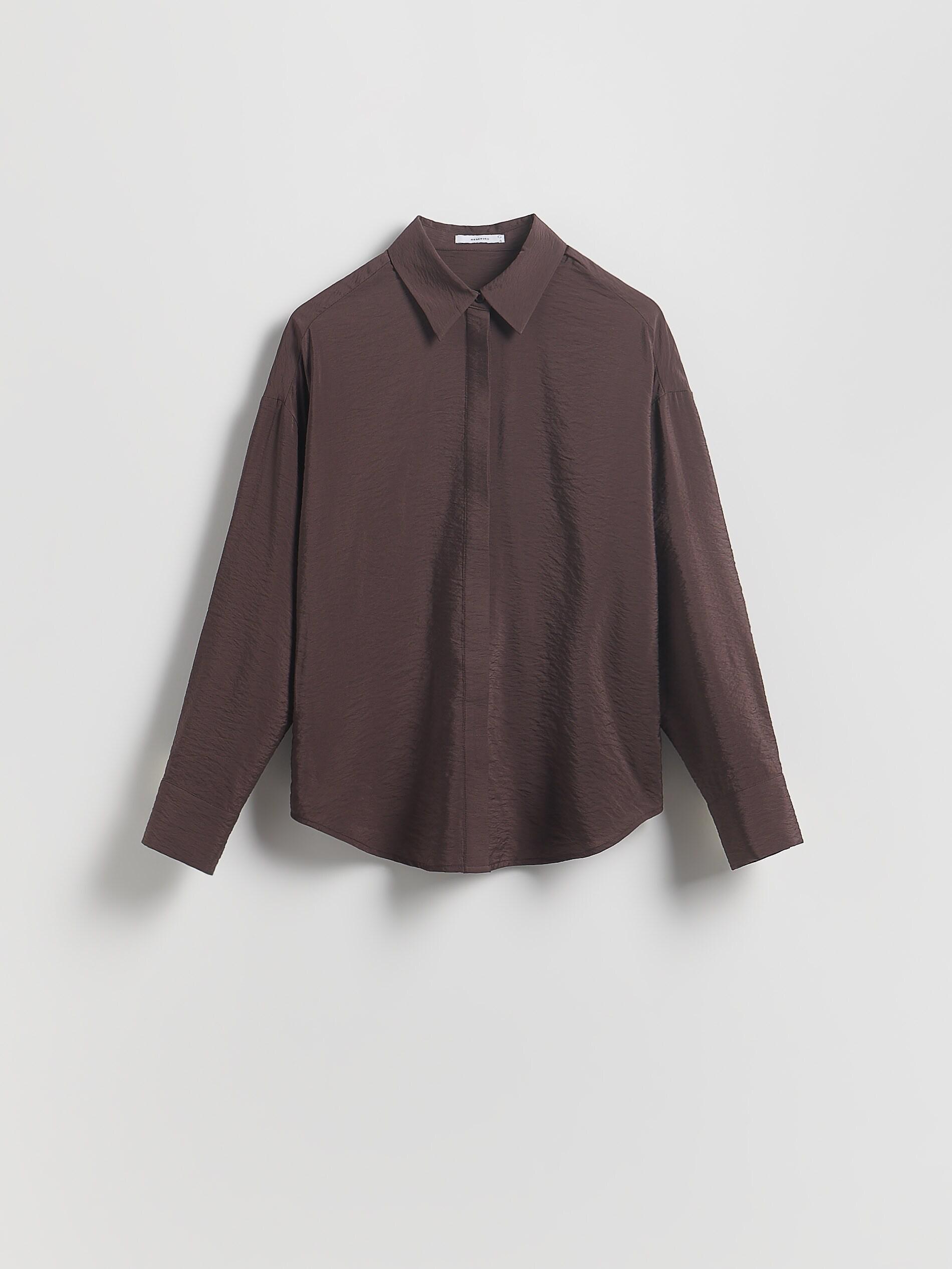 Brown Viscose Shirt, Brown, large image number 4