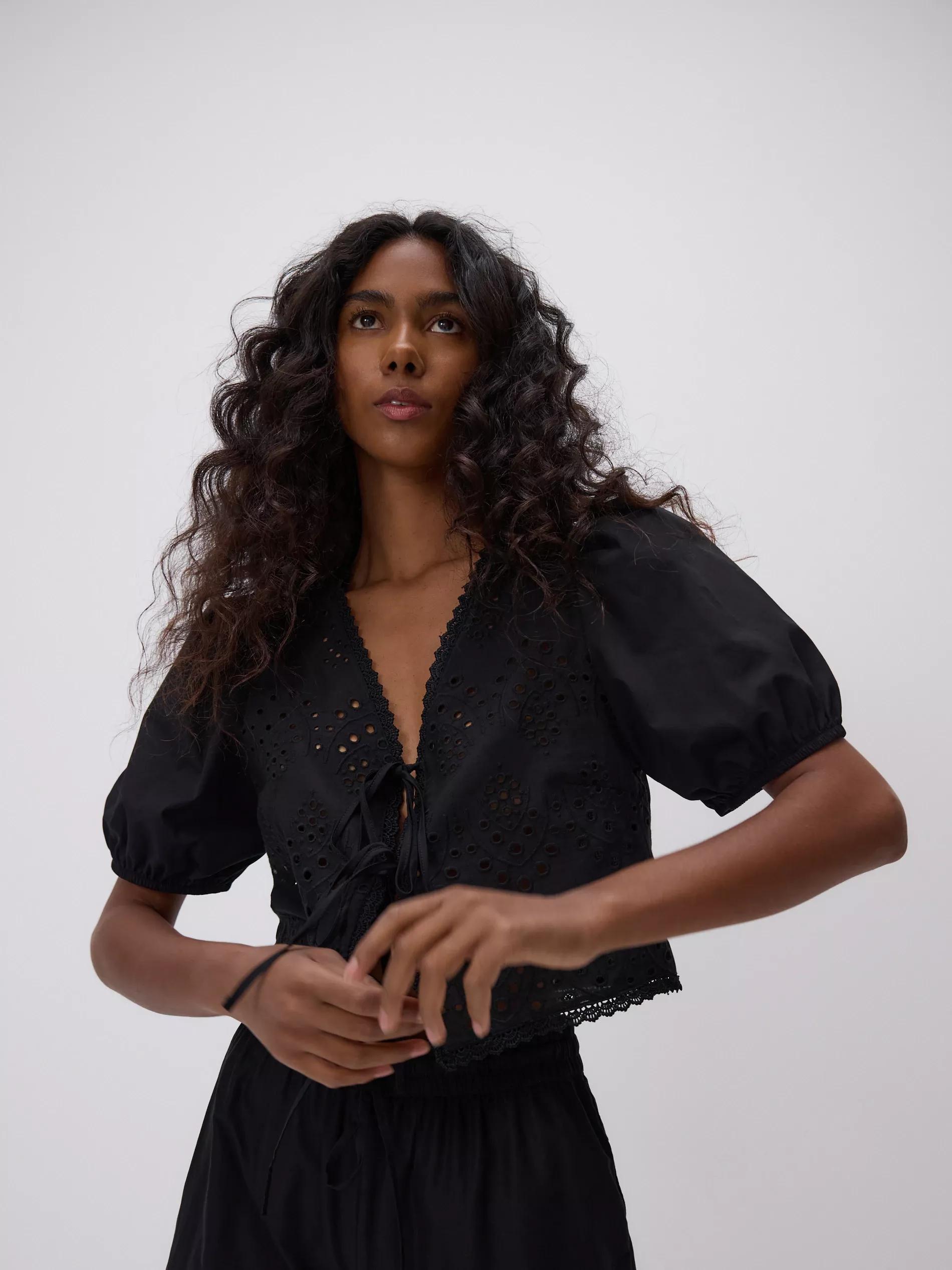 Black Blouse, Black, medium