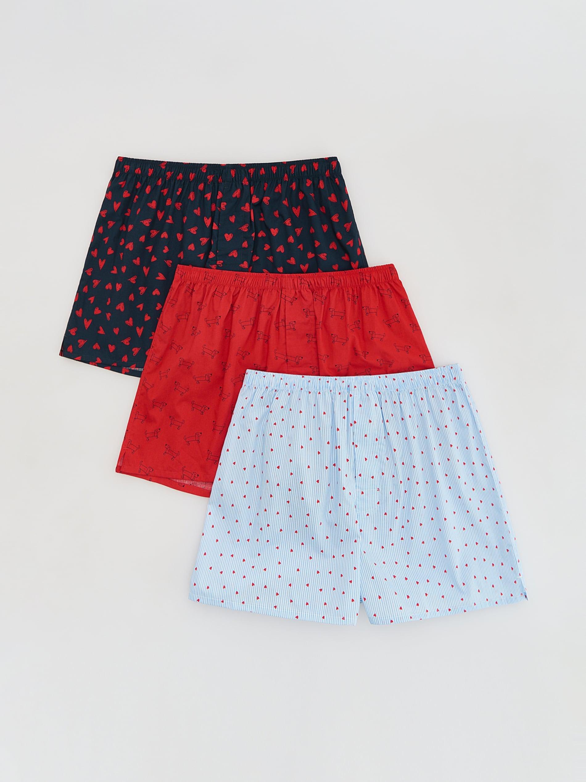 Red Loose Boxers 3 Pack, Red, medium