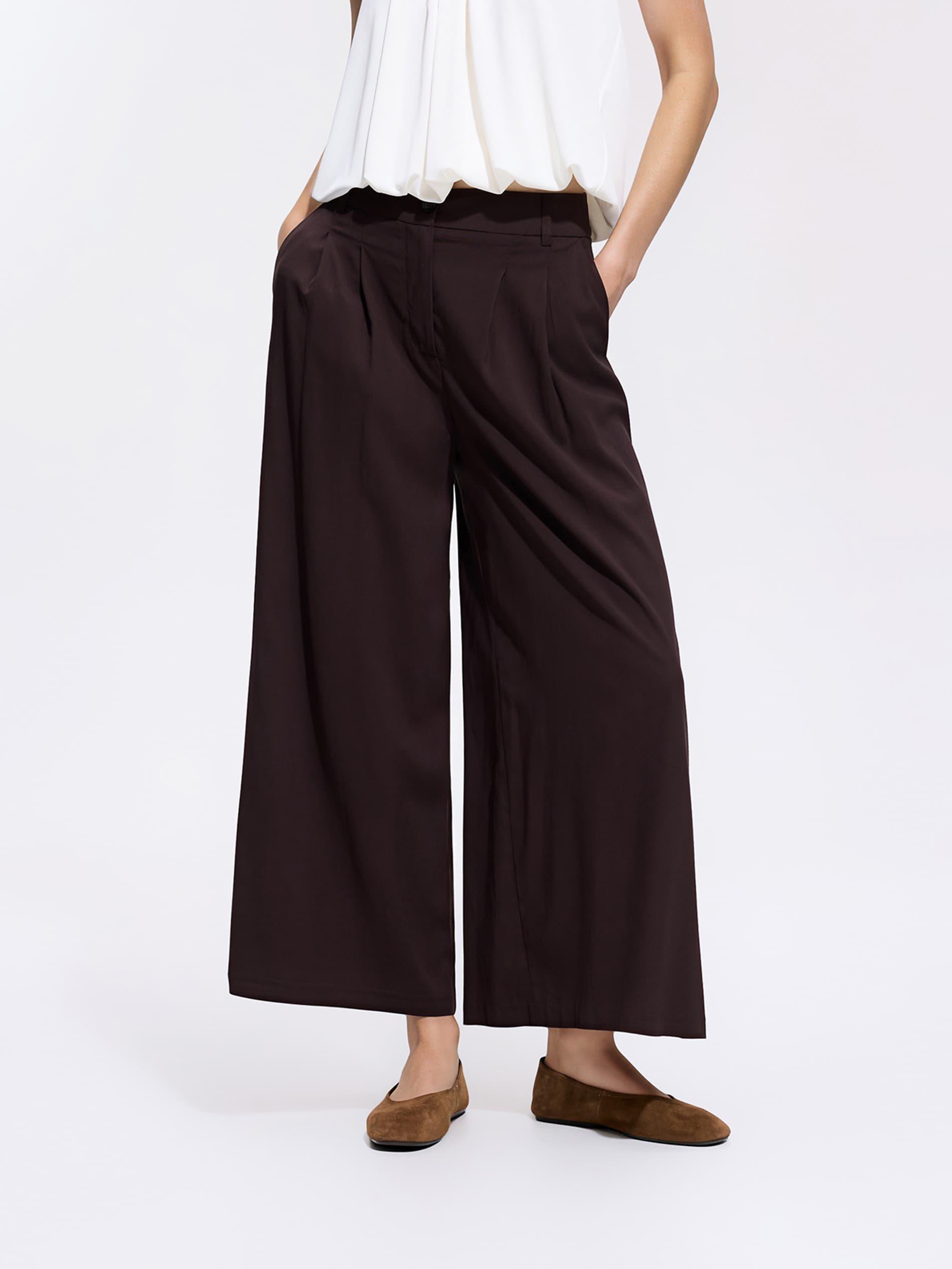 بنطال بني غني بالفيسكوز, Brown, medium
