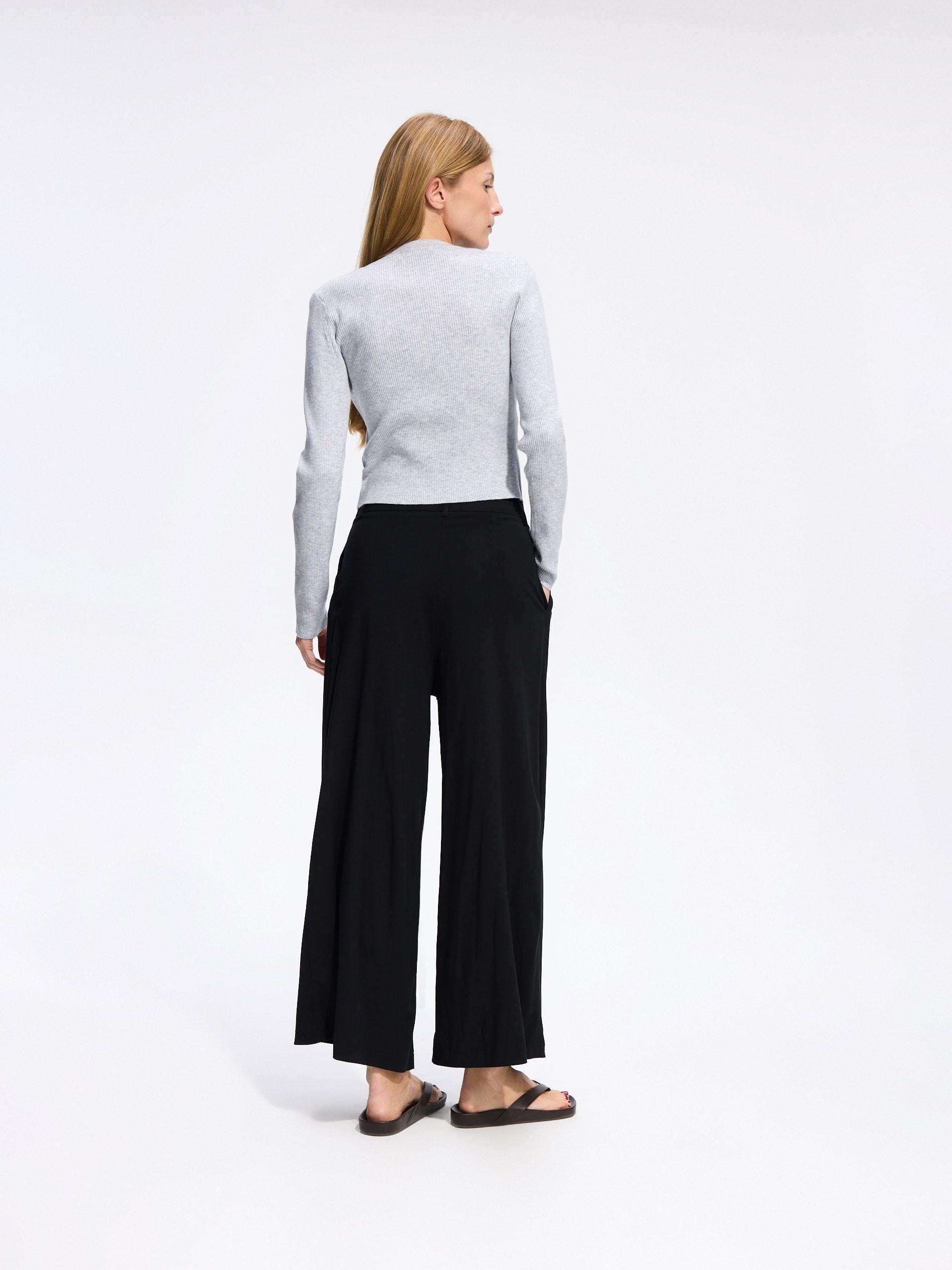 بنطال غني بالفيسكوز أسود, Black, medium