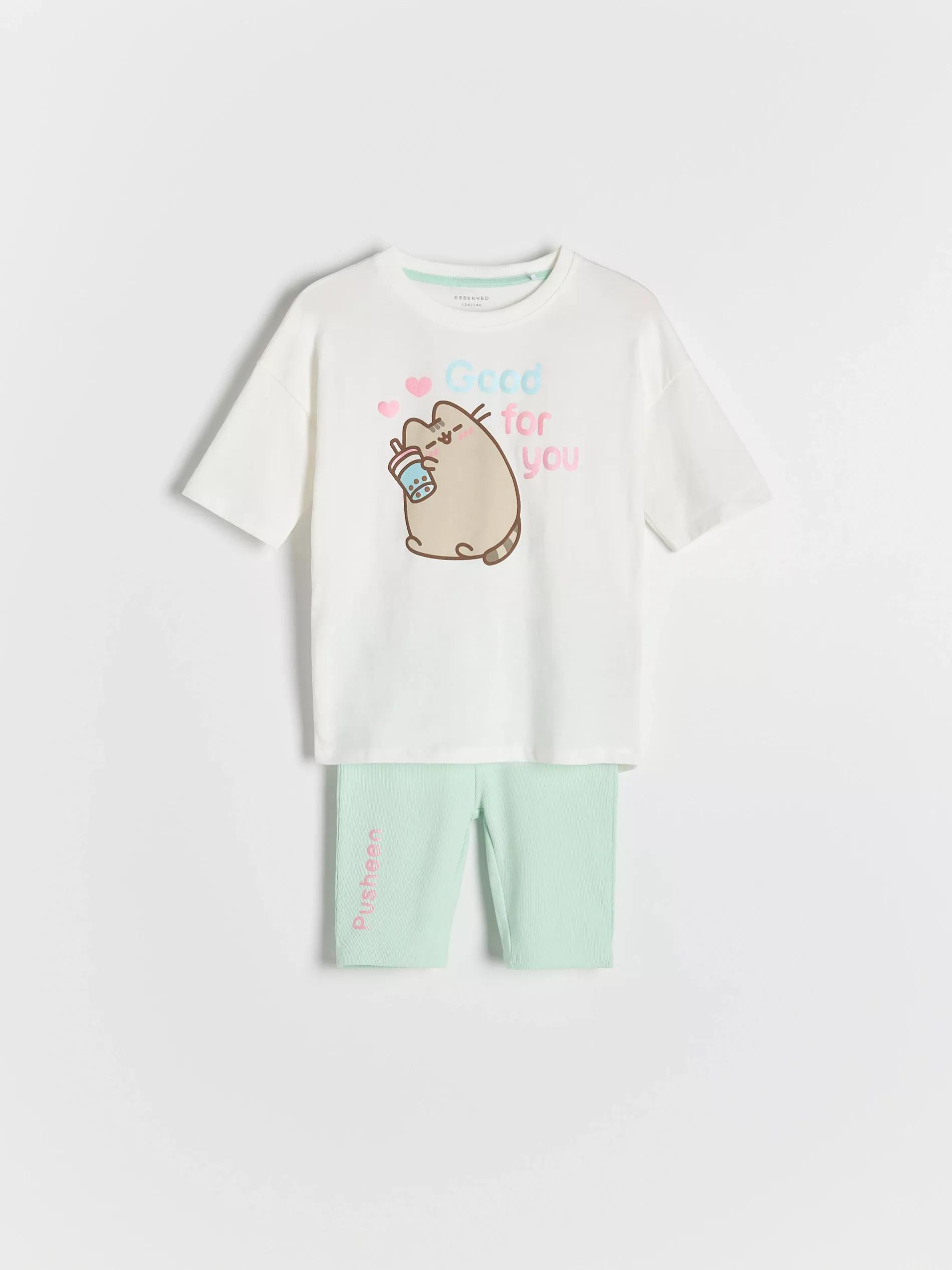 PALE GREEN Pusheen two-piece PJs, Green, large image number 0