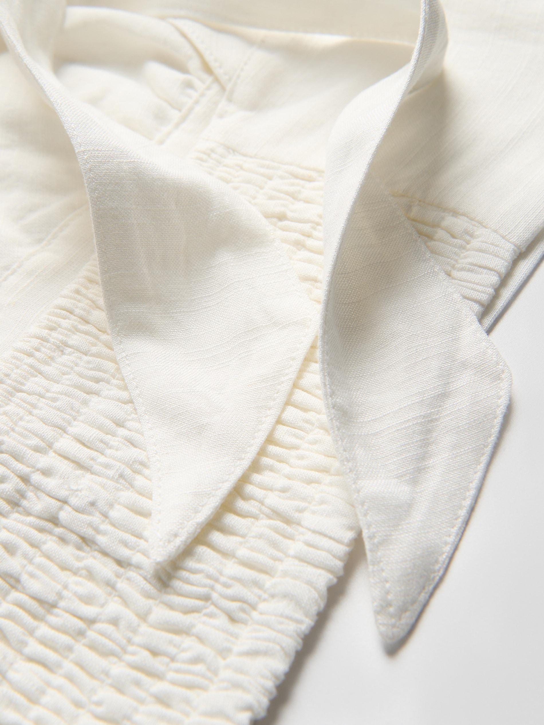 Cream Linen Blend Top, , large image number 5