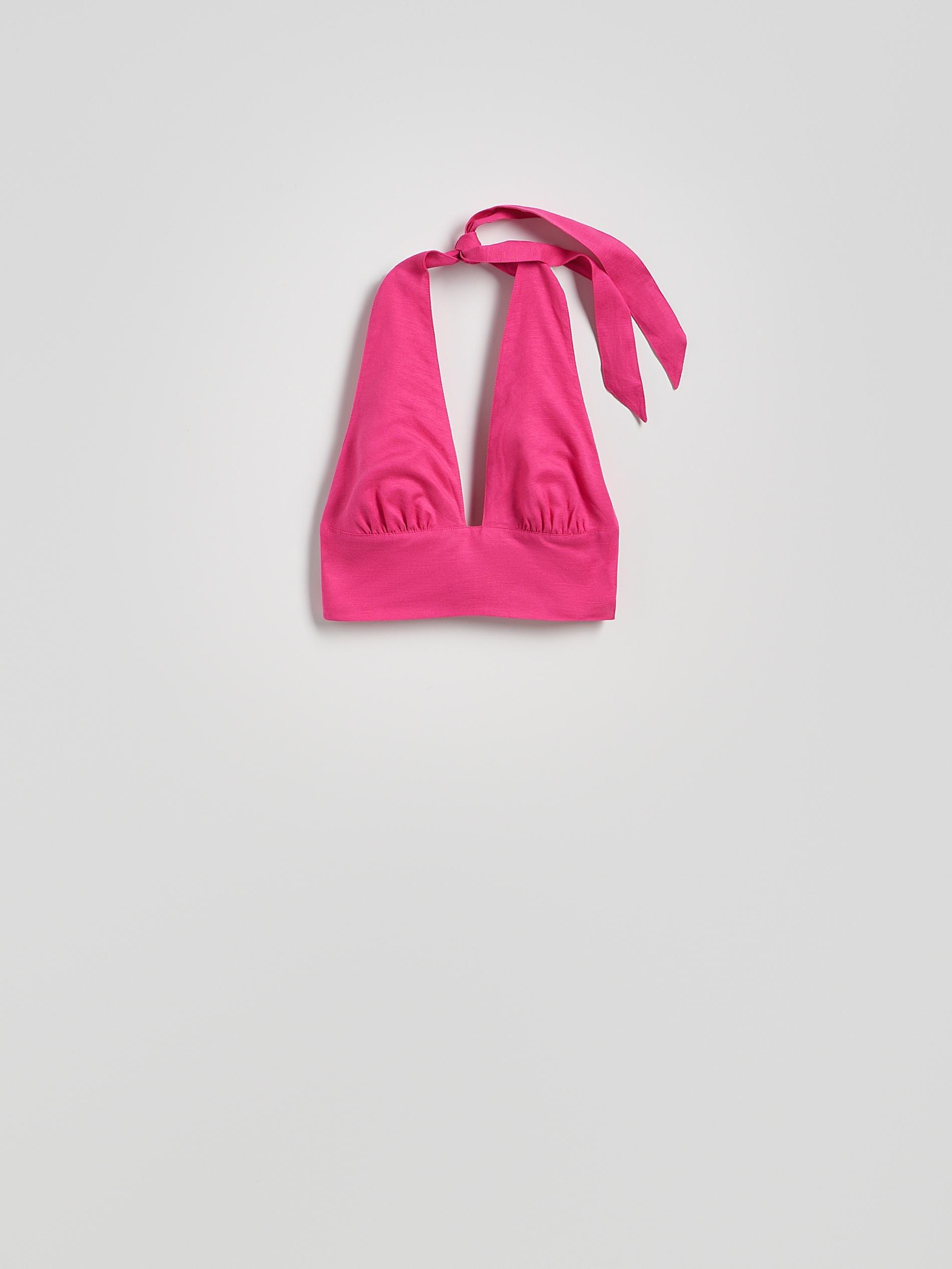 Fuchsia Linen Blend Top, , large image number 4