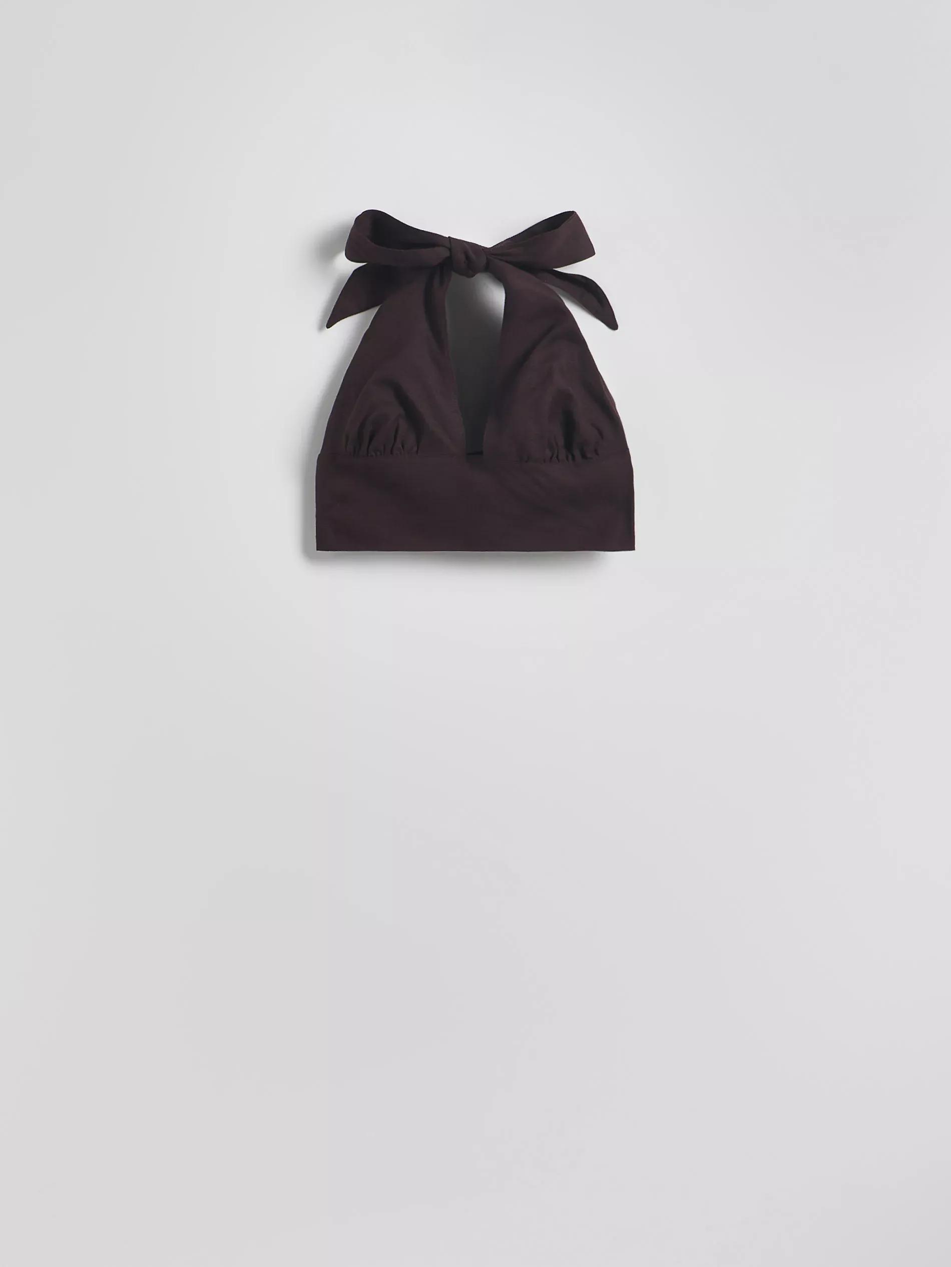 Brown Linen Blend Top, , large image number 1