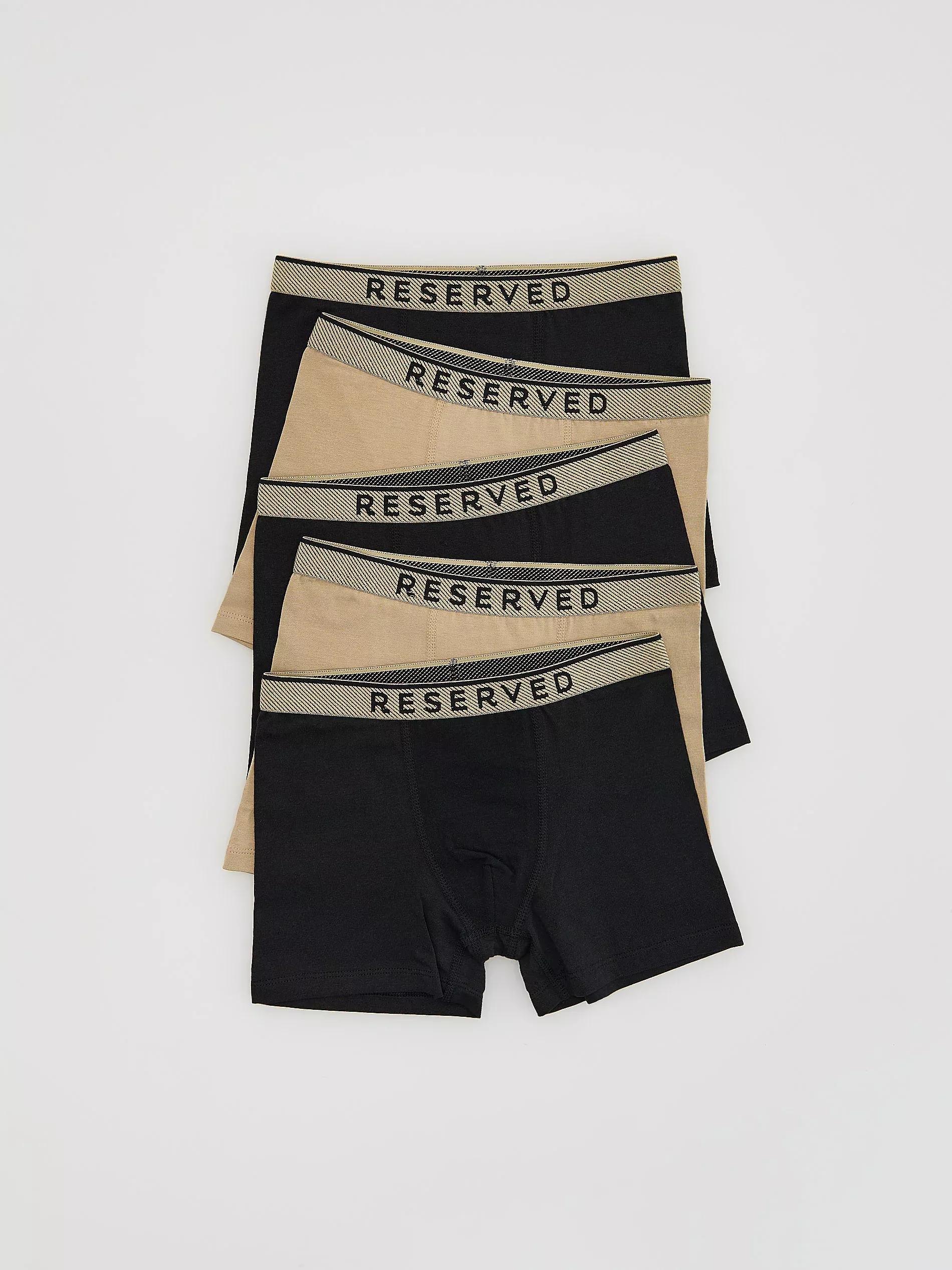 Brown Cotton Boxers 5 Pack, Brown, medium