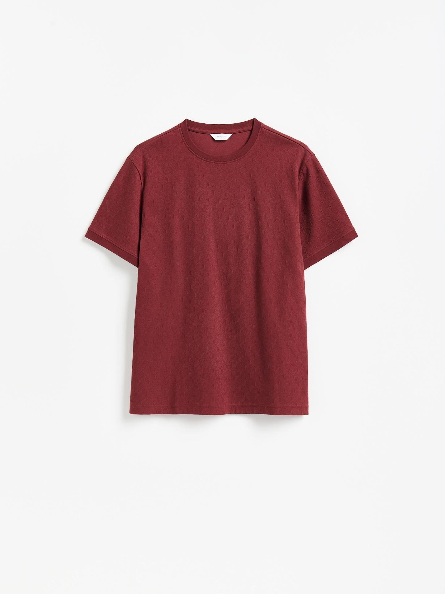 Red Regular Fit Structural Fabric T-Shirt, Burgundy, large image number 3