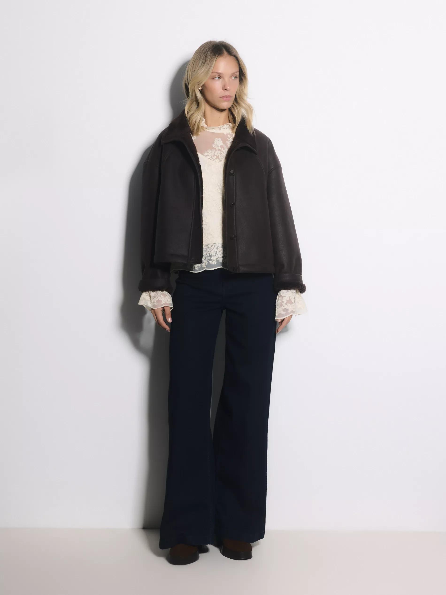 Beige Blouse With Embroidered Decoration, Ivory, large image number 2