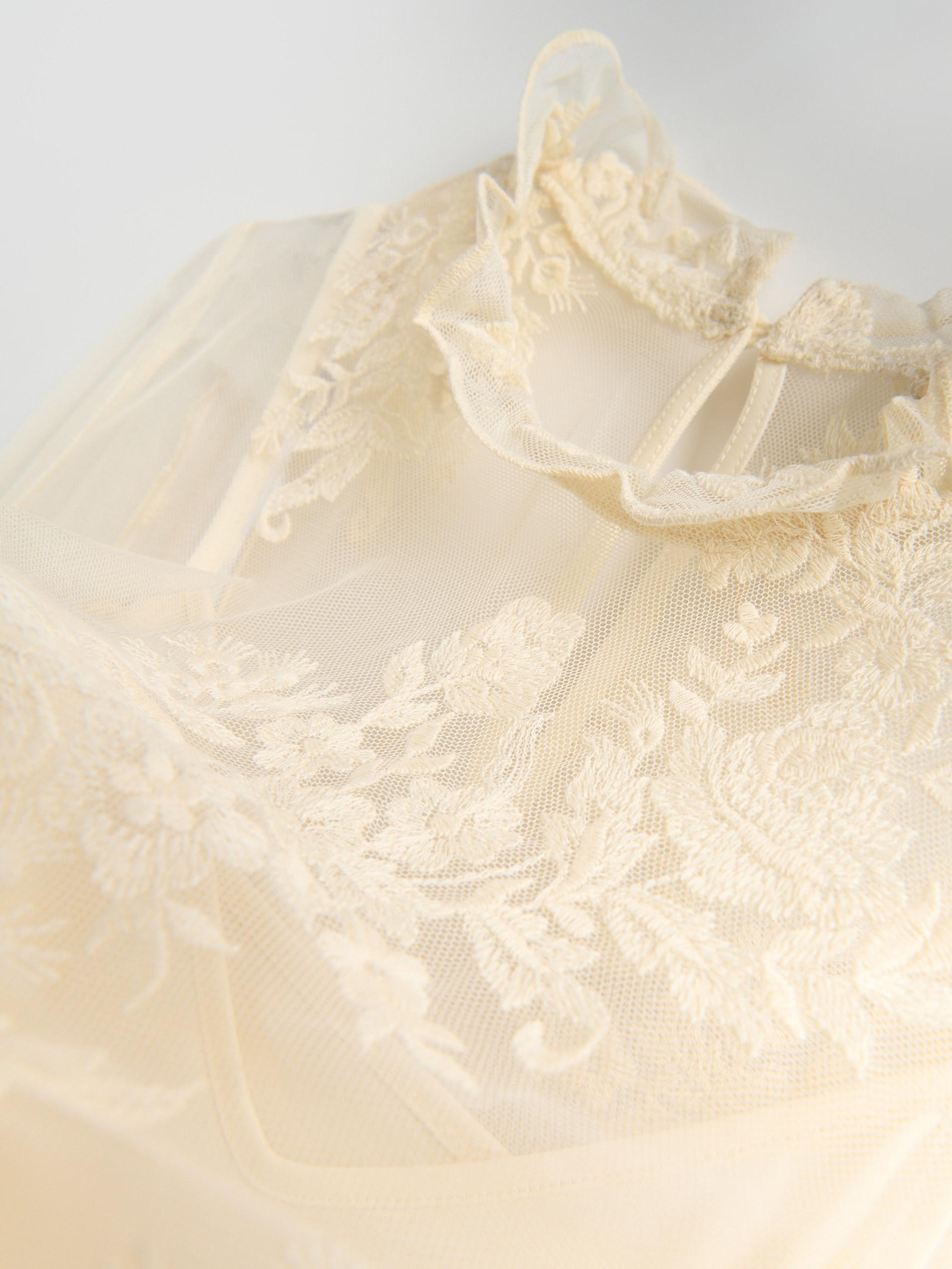 Beige Blouse With Embroidered Decoration, Ivory, large image number 4