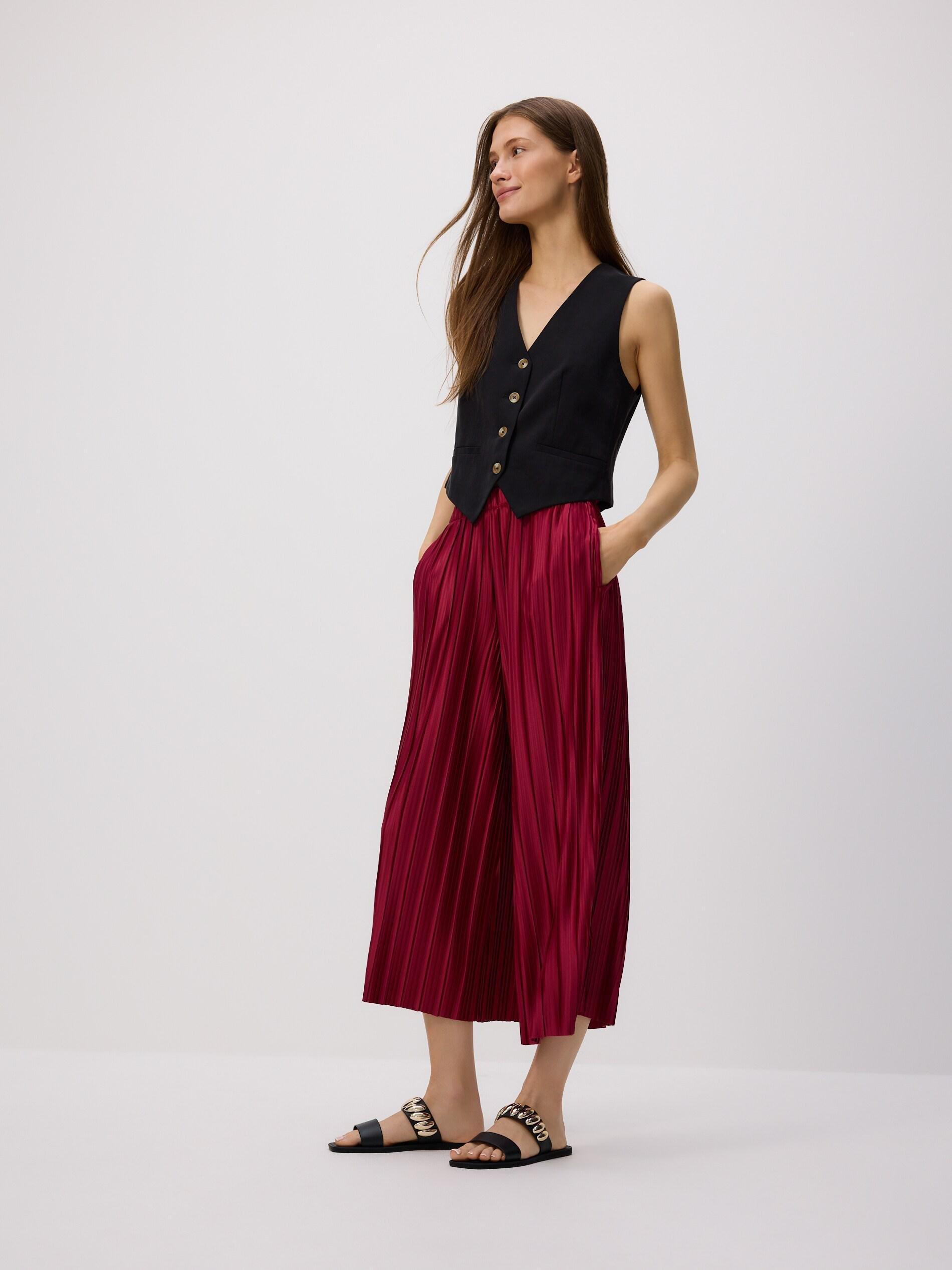 MAROON LADIES` TROUSERS, Burgundy, medium