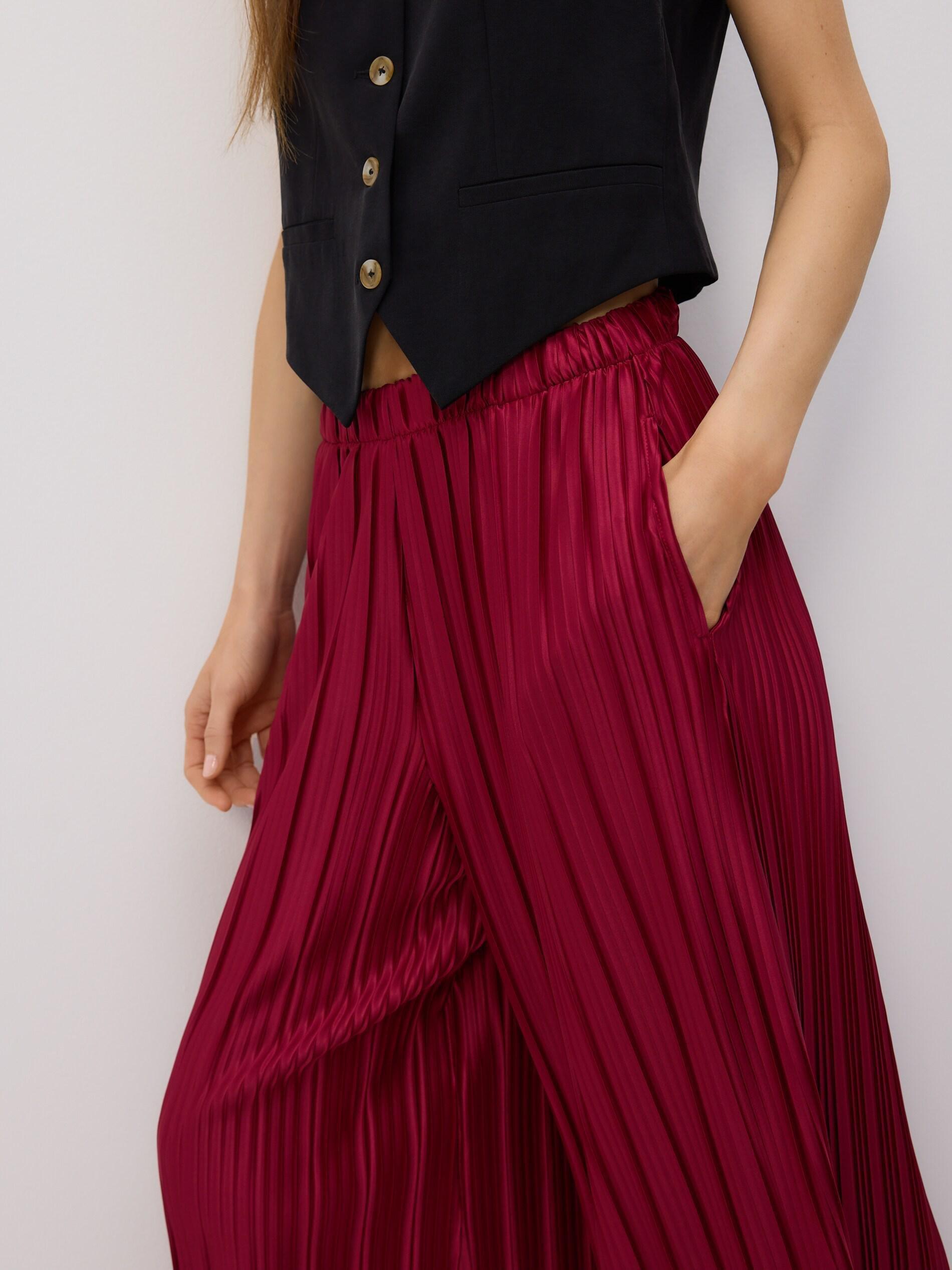 MAROON LADIES` TROUSERS, Burgundy, large image number 4