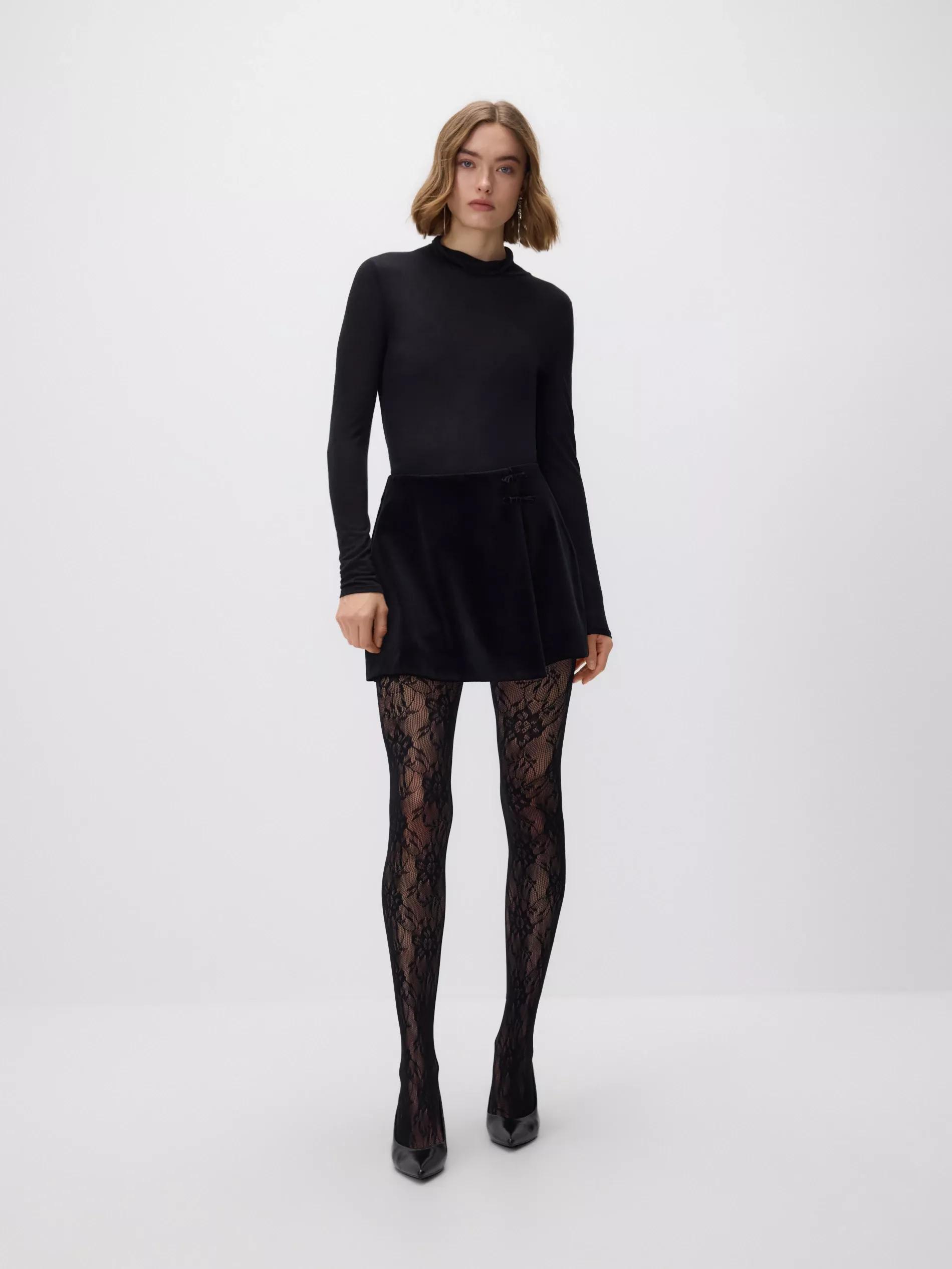 Black Skirt-Shorts With Bows, Black, large image number 2