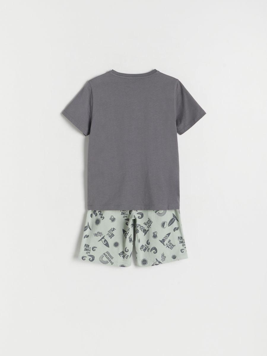 Green Printed Cotton Pyjama Set, , large image number 1