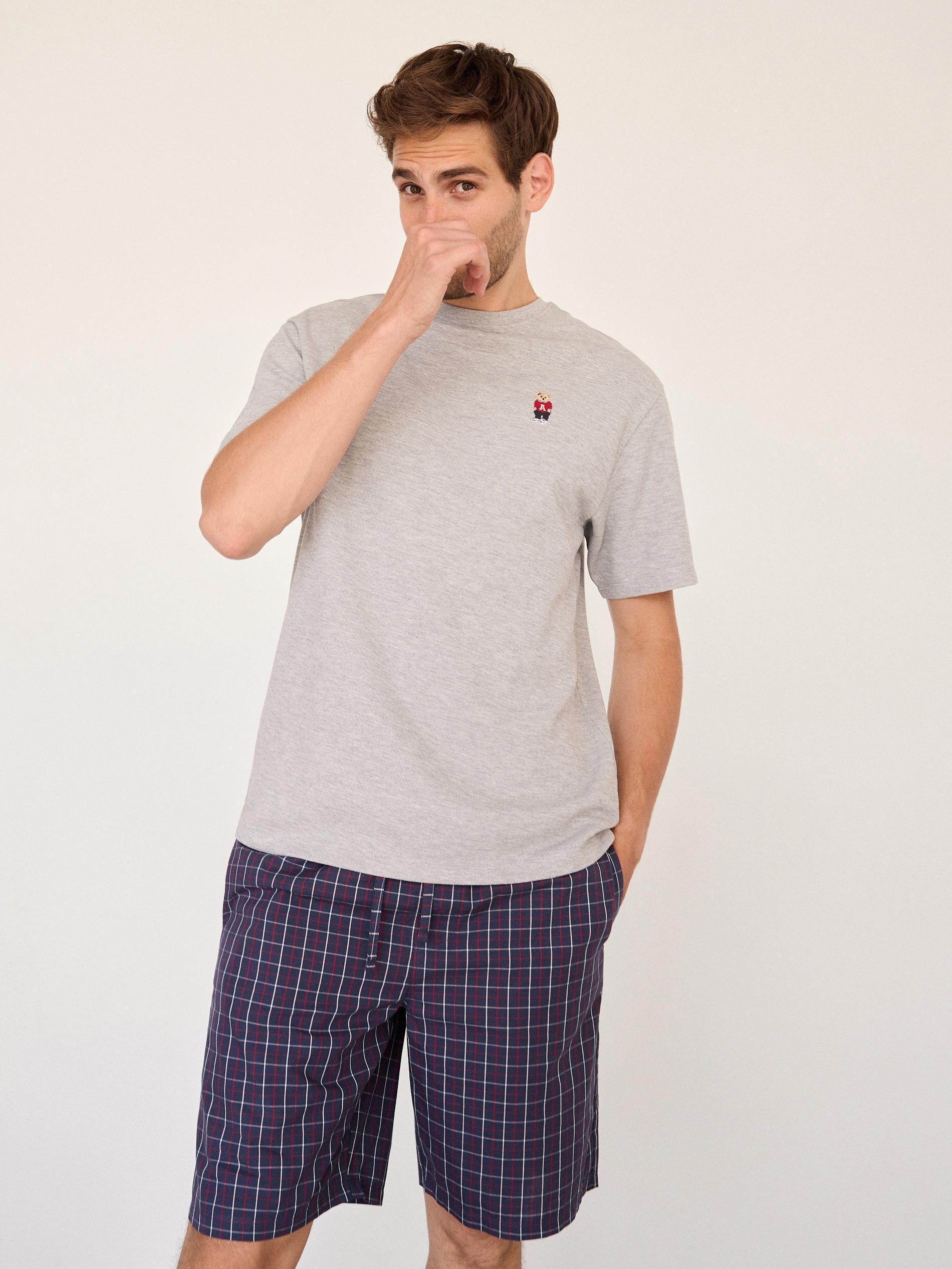Grey Two Piece Pyjama Set With Embroidery, , large image number 3