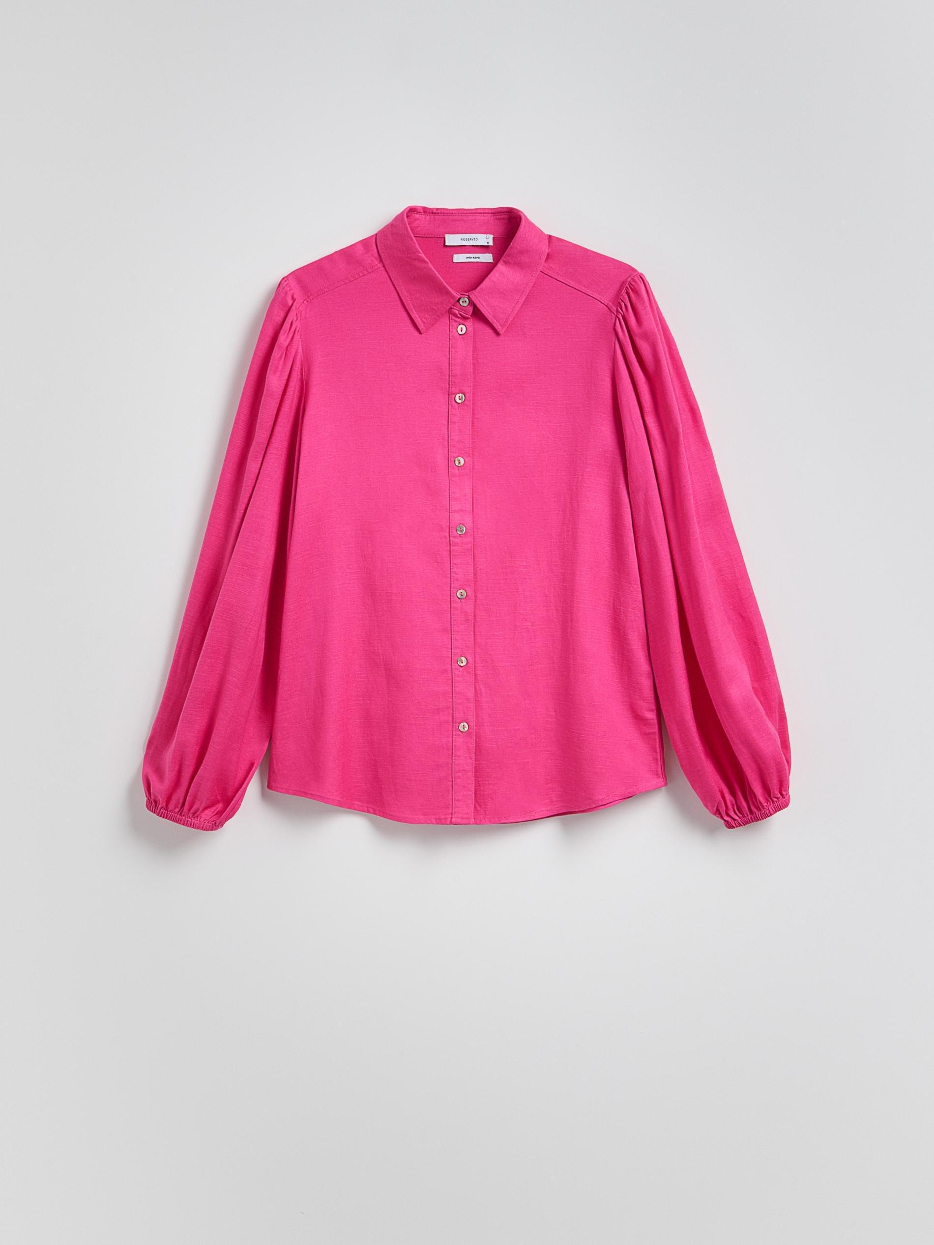 Fuchsia Linen Blend Shirt, , large image number 4
